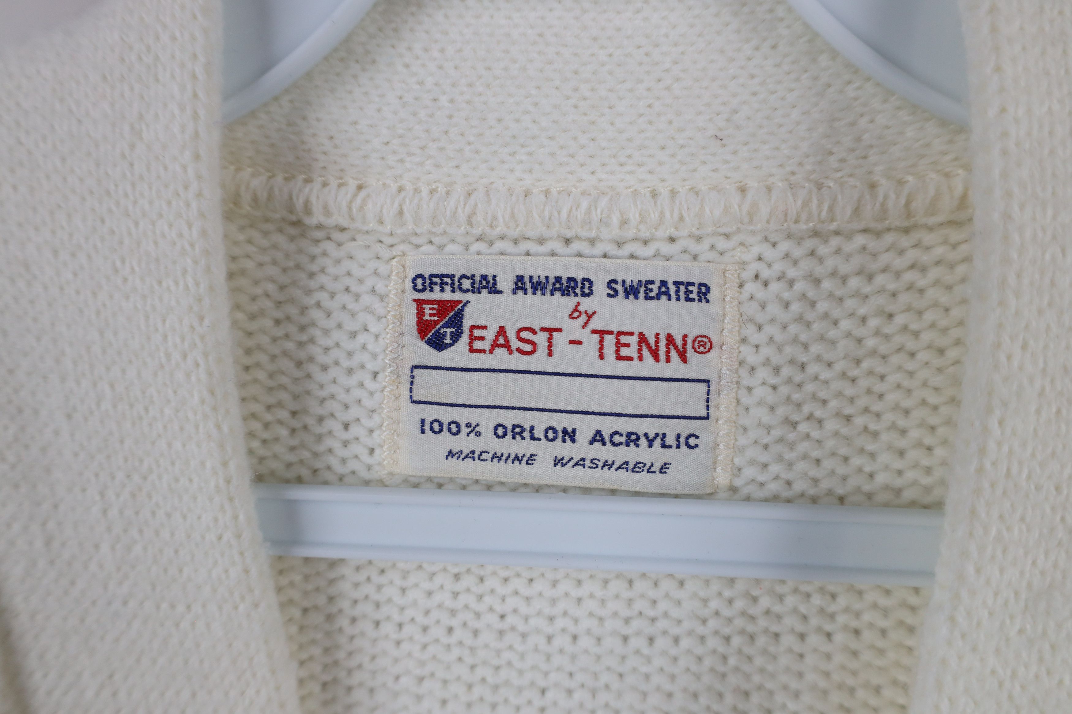 Vintage Vintage 60s 70s Streetwear Letterman Knit Sweater White USA Size US L / EU 52-54 / 3 - 4 Thumbnail