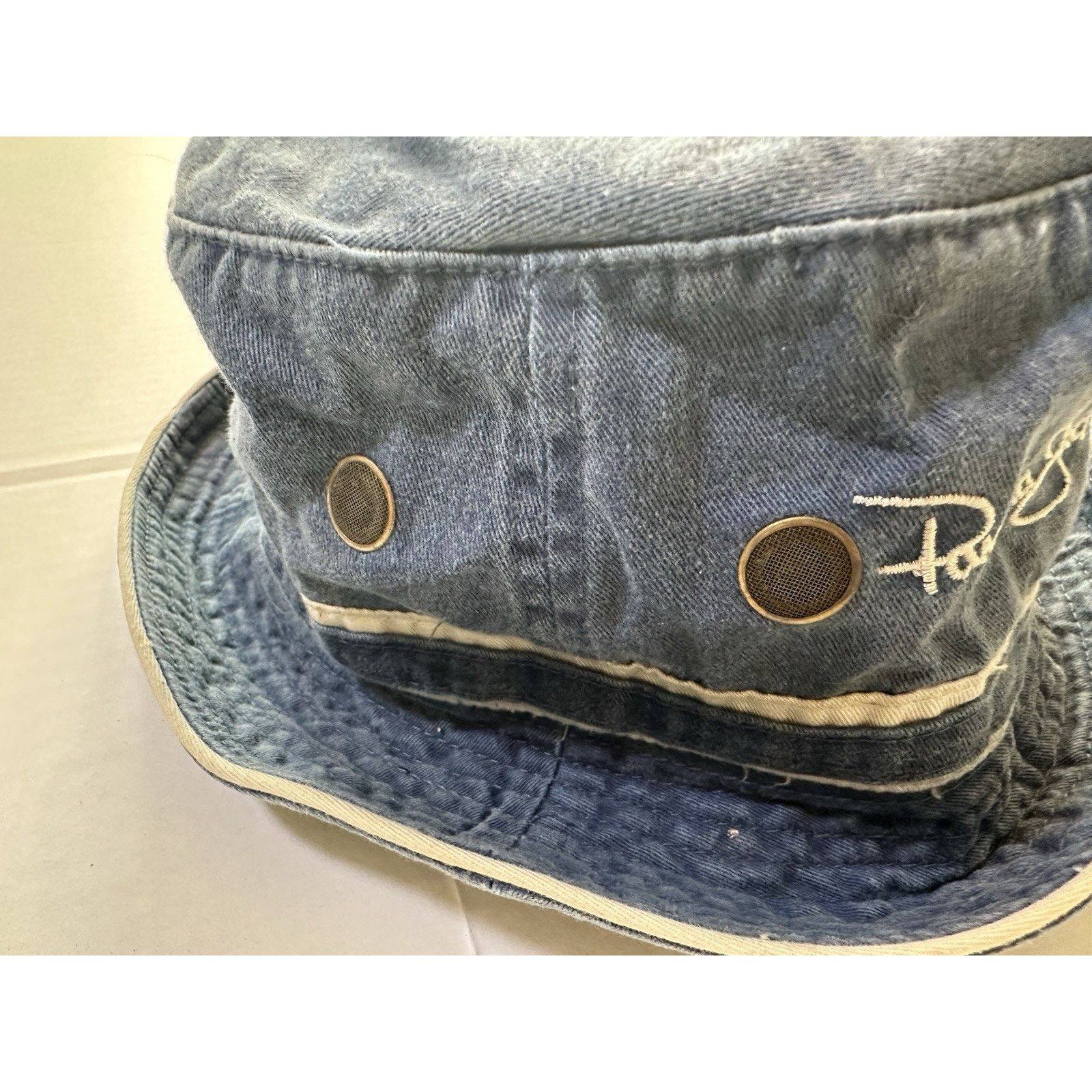 Panama Jack Panama Jack Blue Denim Bucket Sun Hat Vinted LR Cotton Size ONE SIZE - 7 Thumbnail