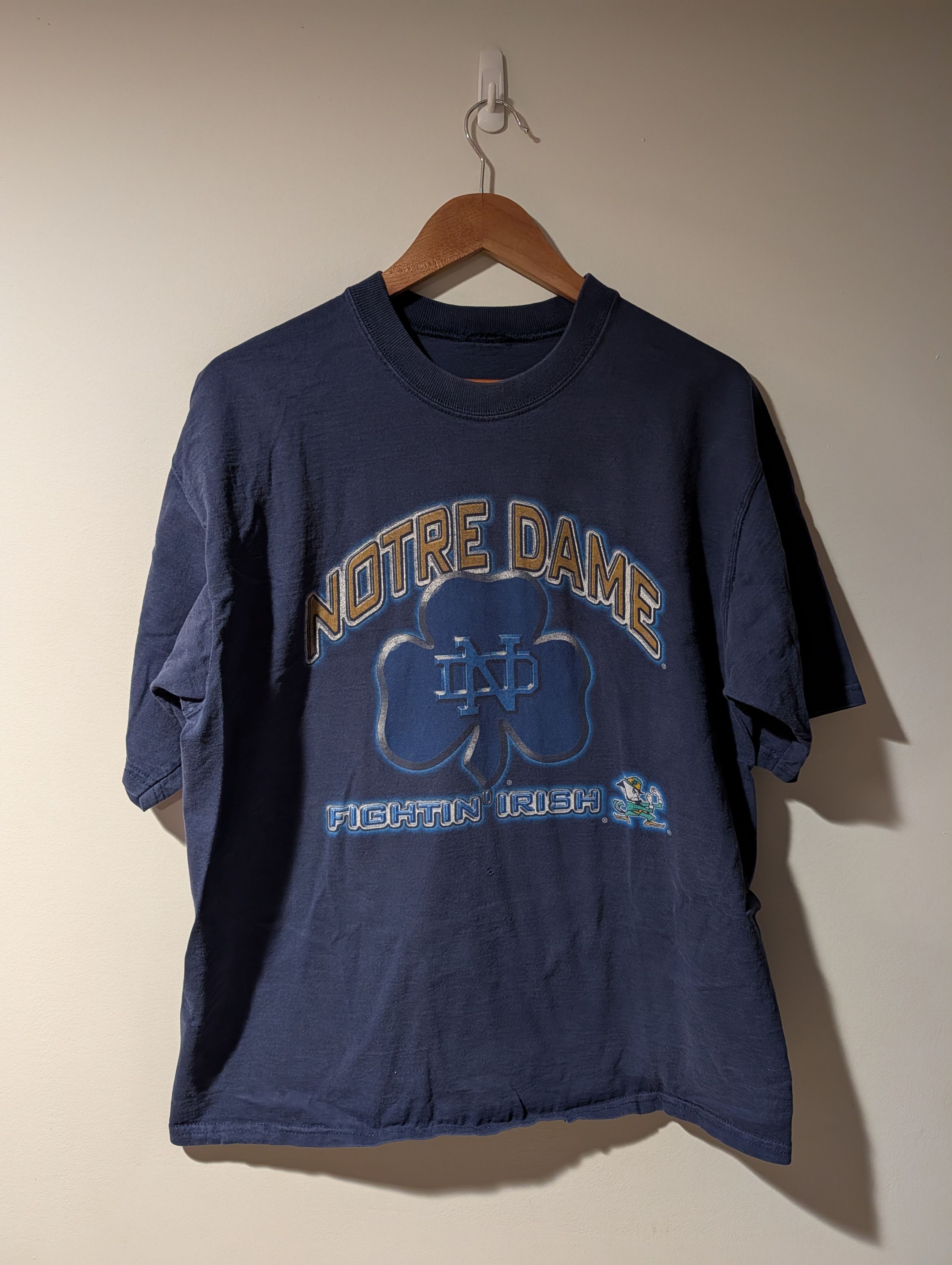 NCAA Vintage 90s Notre Dame Fighting Irish College Sport T-Shirt Size US L / EU 52-54 / 3 - 1 Thumbnail