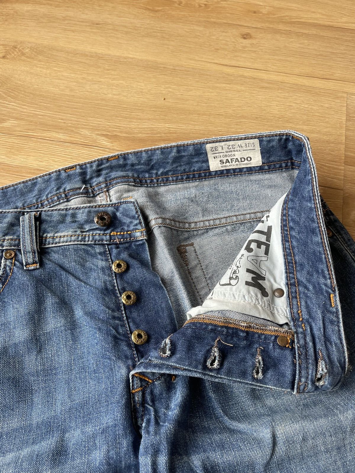 Diesel 90s Diesel Distressed Denim Jeans Y2K Grunge Straight Fit Size US 34 / EU 50 - 14 Thumbnail