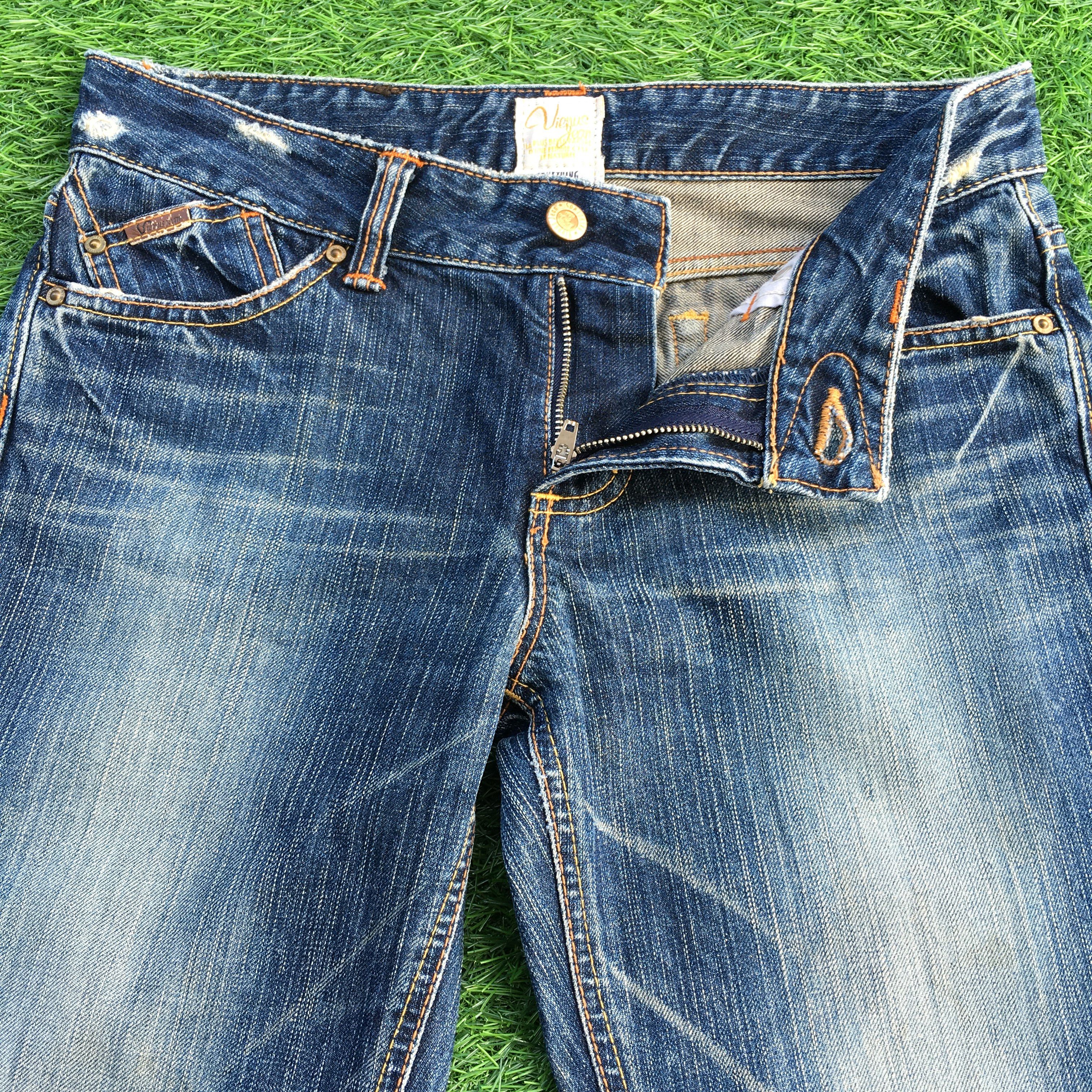 Japanese Brand Low Rise Distressed Flare Bootcut Jeans D-1184 Size US 29 - 3 Thumbnail