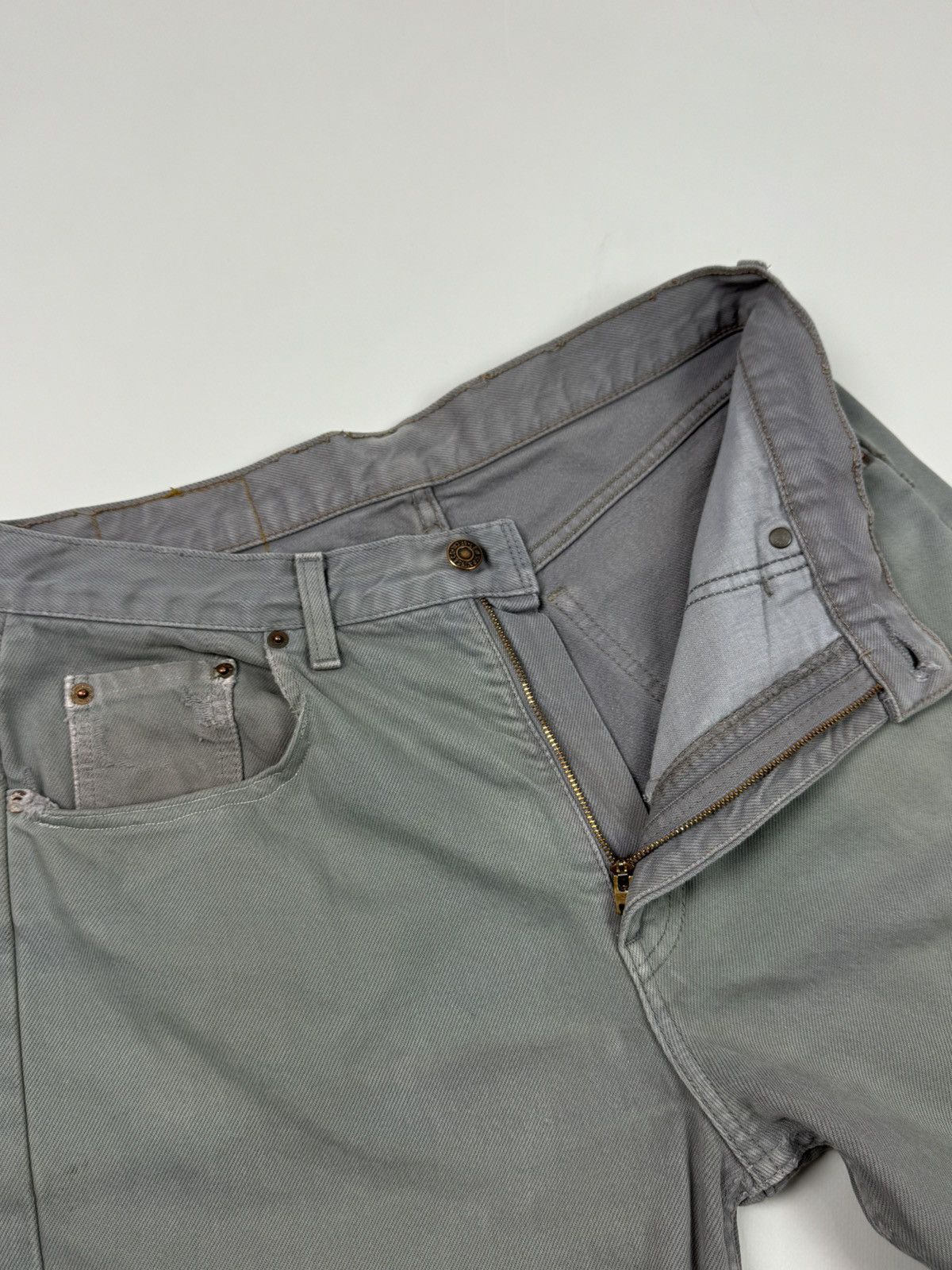 Levi's 1990’s Vintage Levi’s 615 Sun Faded Orange Tab Gray Jeans Size US 33 - 12 Thumbnail