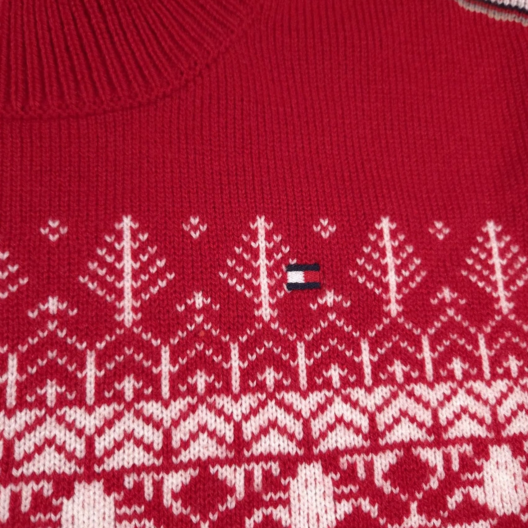 Tommy Hilfiger Tommy Hilfiger Sweater Womens XL Red Fair Isle Knit Holiday Crewneck Pullover Size XL / US 12-14 / IT 48-50 - 6 Thumbnail