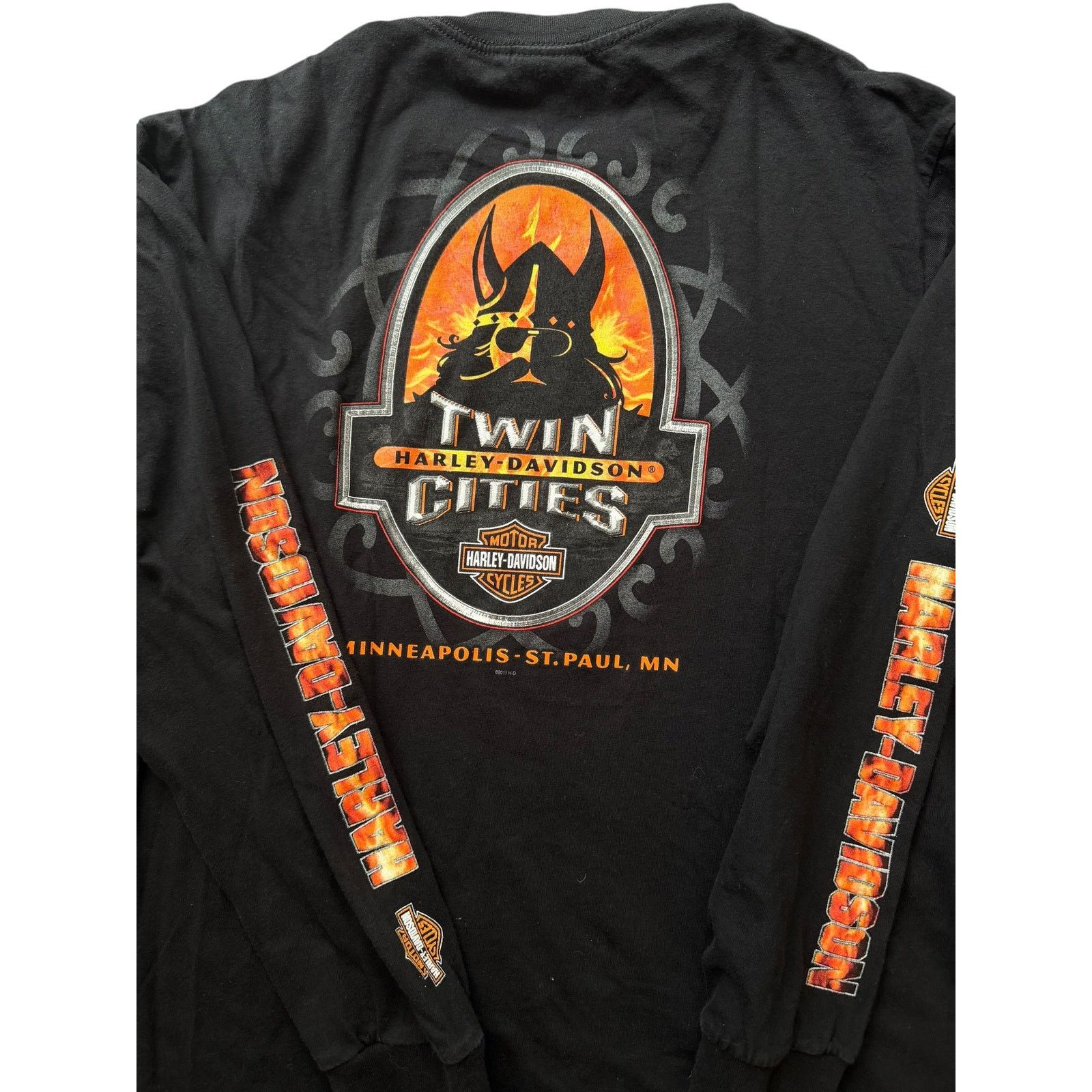 Harley Davidson Vintage Harley Davidson Orange Flame Long Sleeve Size US L / EU 52-54 / 3 - 7 Thumbnail