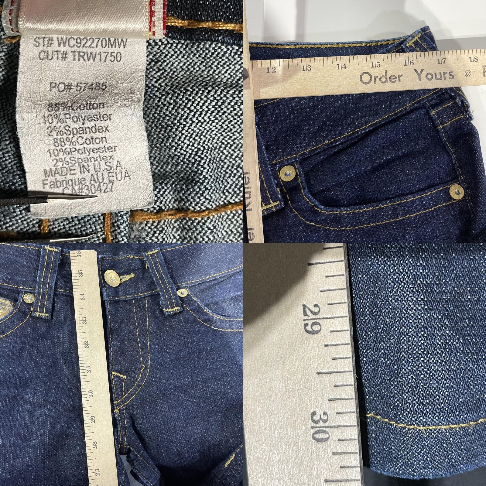 True Religion VINTAGE True Religion Jeans Womens 31 Dark Wash Bootcut Horseshoe Logo Stretch Made USA Size 24" / US 00 / IT 34 - 10 Thumbnail