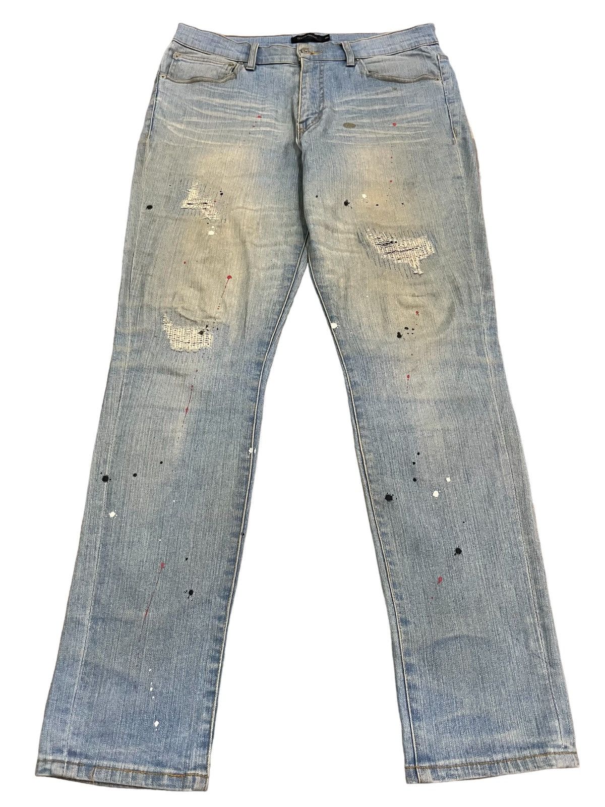 Vintage Japanese Brand GLV/Galvanized Paint Splattered Jeans