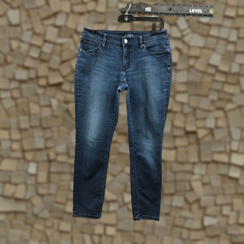 Loft LOFT Curvy Skinny Jeans Womens Size 6 Medium Wash Blue Denim 5-Pocket Style Regular Rise 30in Inseam Size 28" / US 6 / IT 42 - 1 Thumbnail