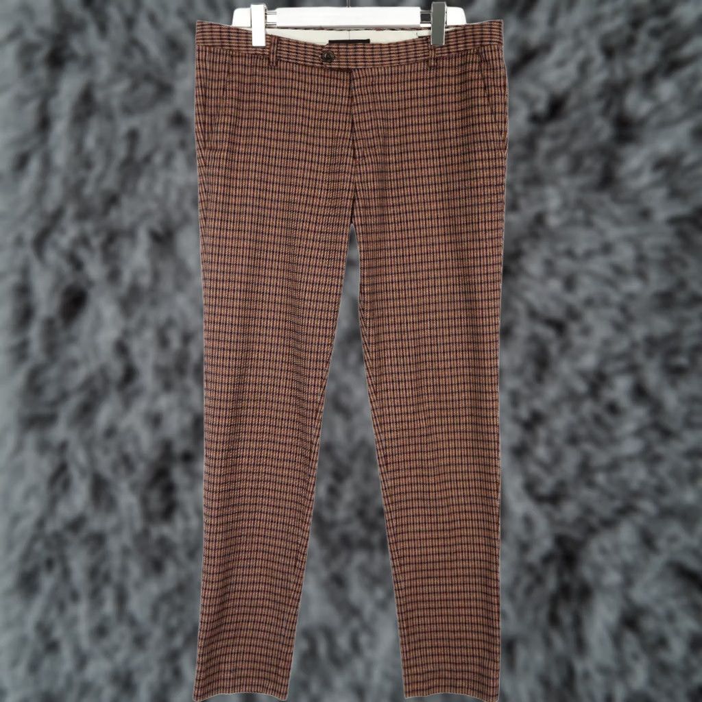 Scotch & Soda SCOTCH & SODA Mott Trousers Men's Brown Patterned Zip Fly Stretchy W34/L34 Size US 34 / EU 50 - 1 Thumbnail