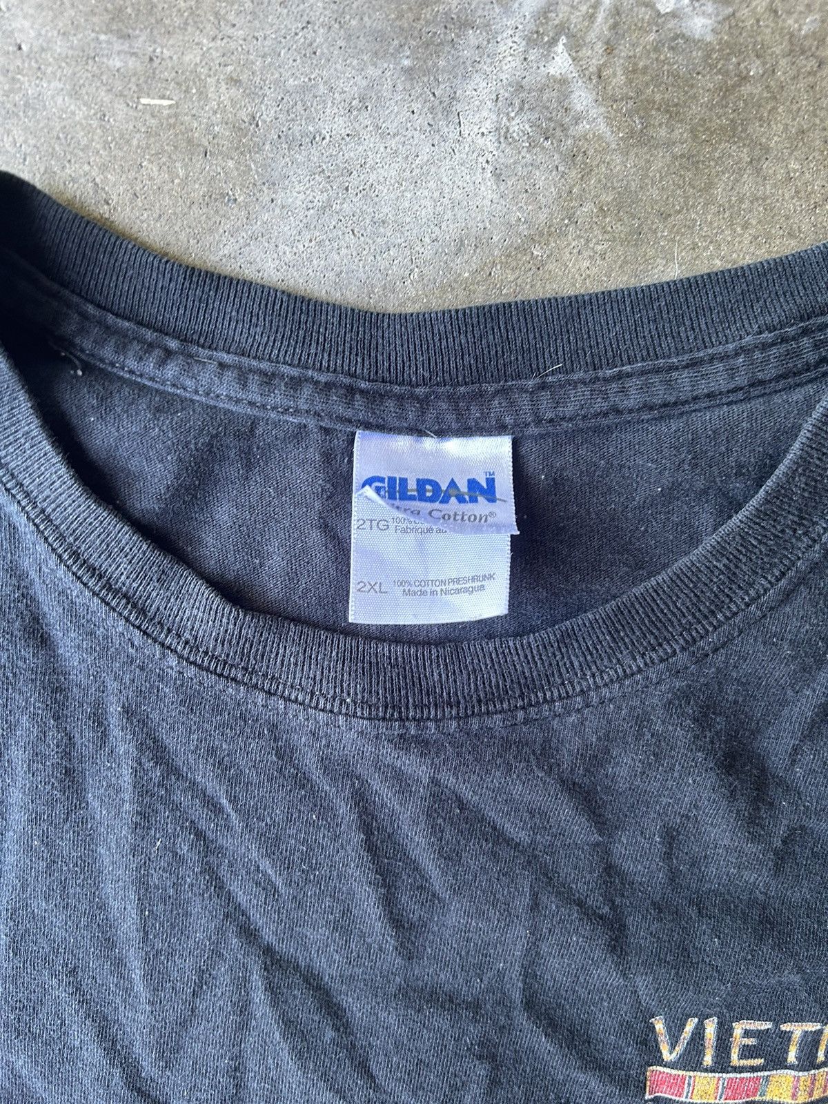Gildan × Vintage Vintage Vietnam War Veteran Double Sided T Shirt Black Size US XXL / EU 58 / 5 - 3 Thumbnail