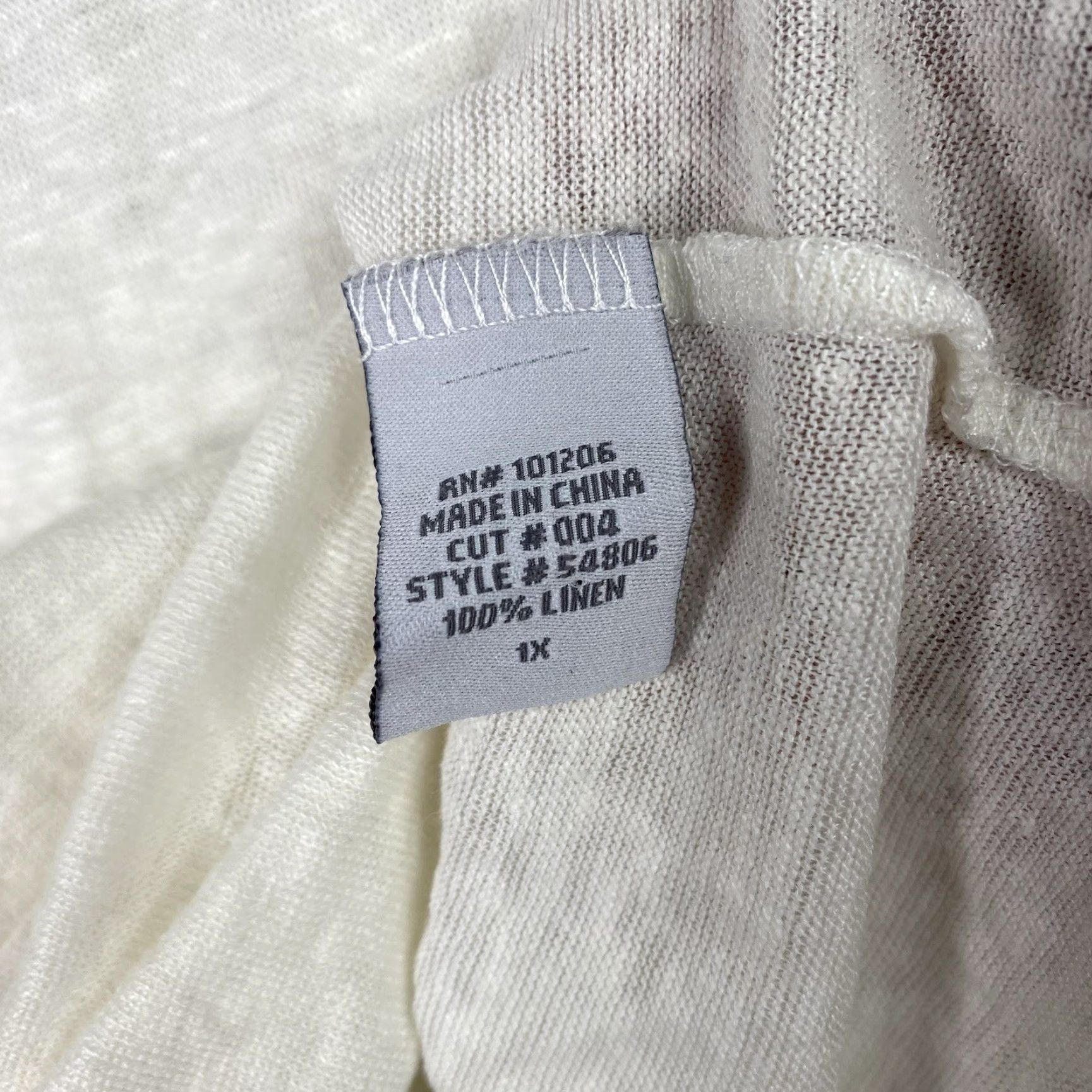 Soft Surroundings Soft Surroundings Top Womens 1X Cream Linen Scoop Neck Short Sleeve Pullover Casual Beach Bohemian All Seasons Mens Womens Girls Size XL / US 12-14 / IT 48-50 - 7 Thumbnail