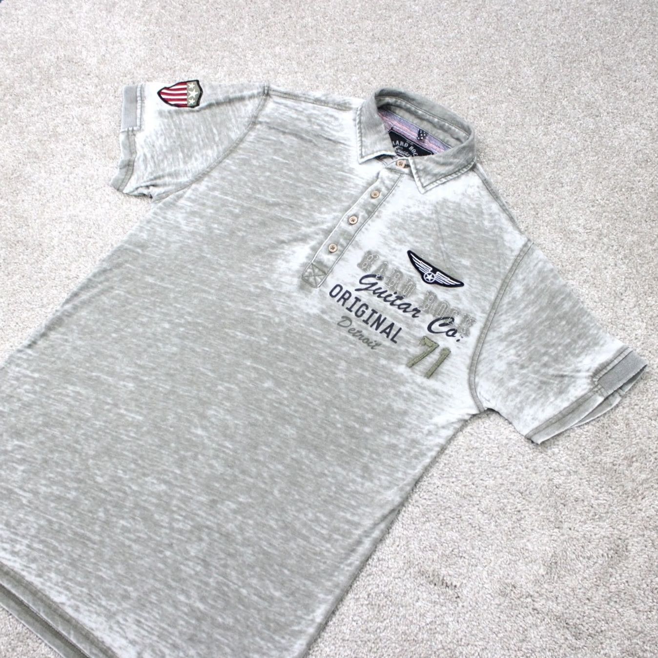 Hard Rock Cafe Hard Rock Guitar Polo Shirt Men Small Gray Short Sleeve Polo Shirt Polo Shirt Graphic Print... Size US S / EU 44-46 / 1 - 2 Thumbnail