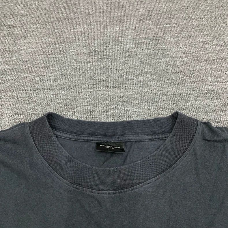 Balenciaga Balenciaga Black washed destroyed earth short sleeve Size US XL / EU 56 / 4 - 9 Thumbnail