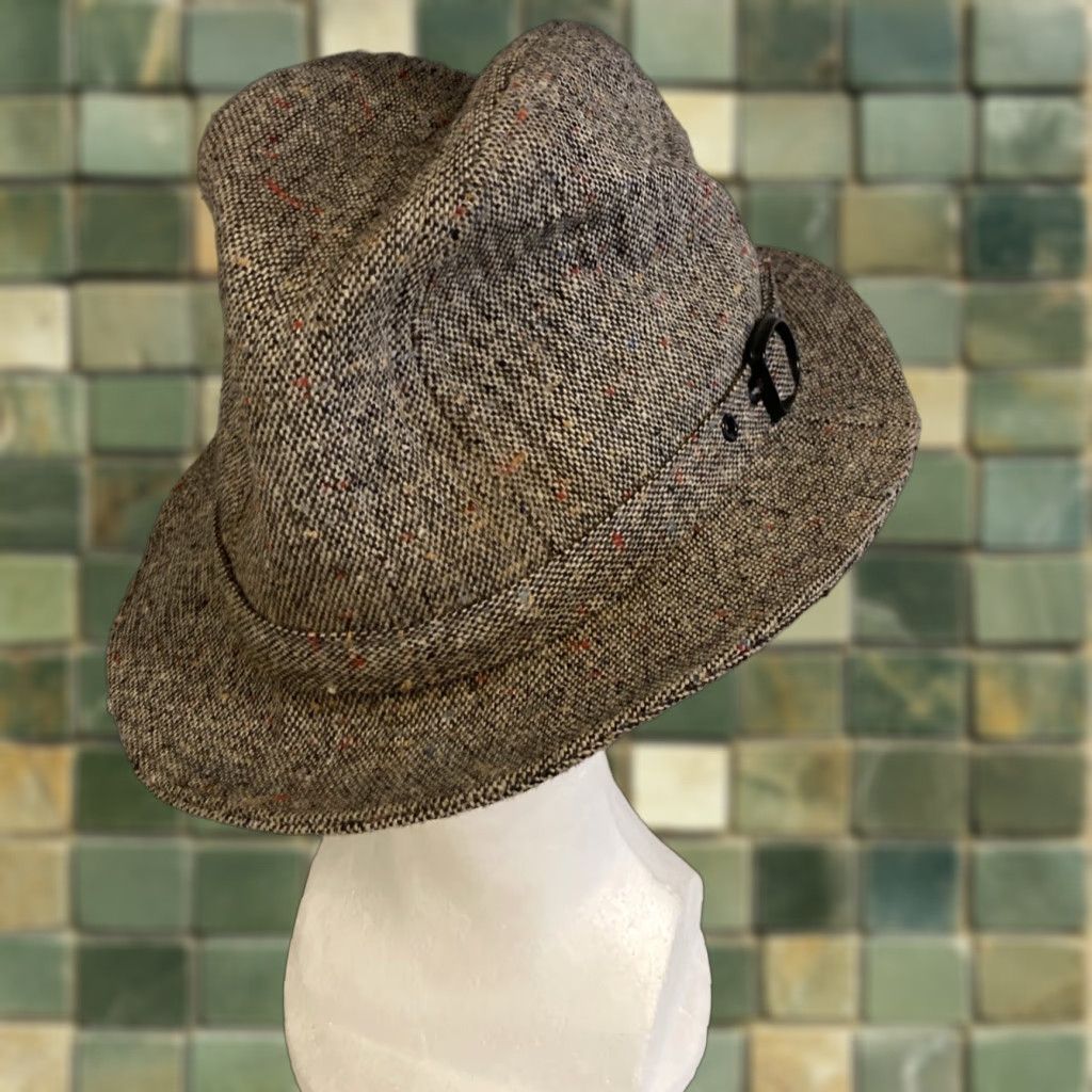Vintage VINTAGE Fedora Gray Tweed USA 7-1/4 7-3/8 Men’s Size 7 1/4 Size ONE SIZE - 1 Thumbnail