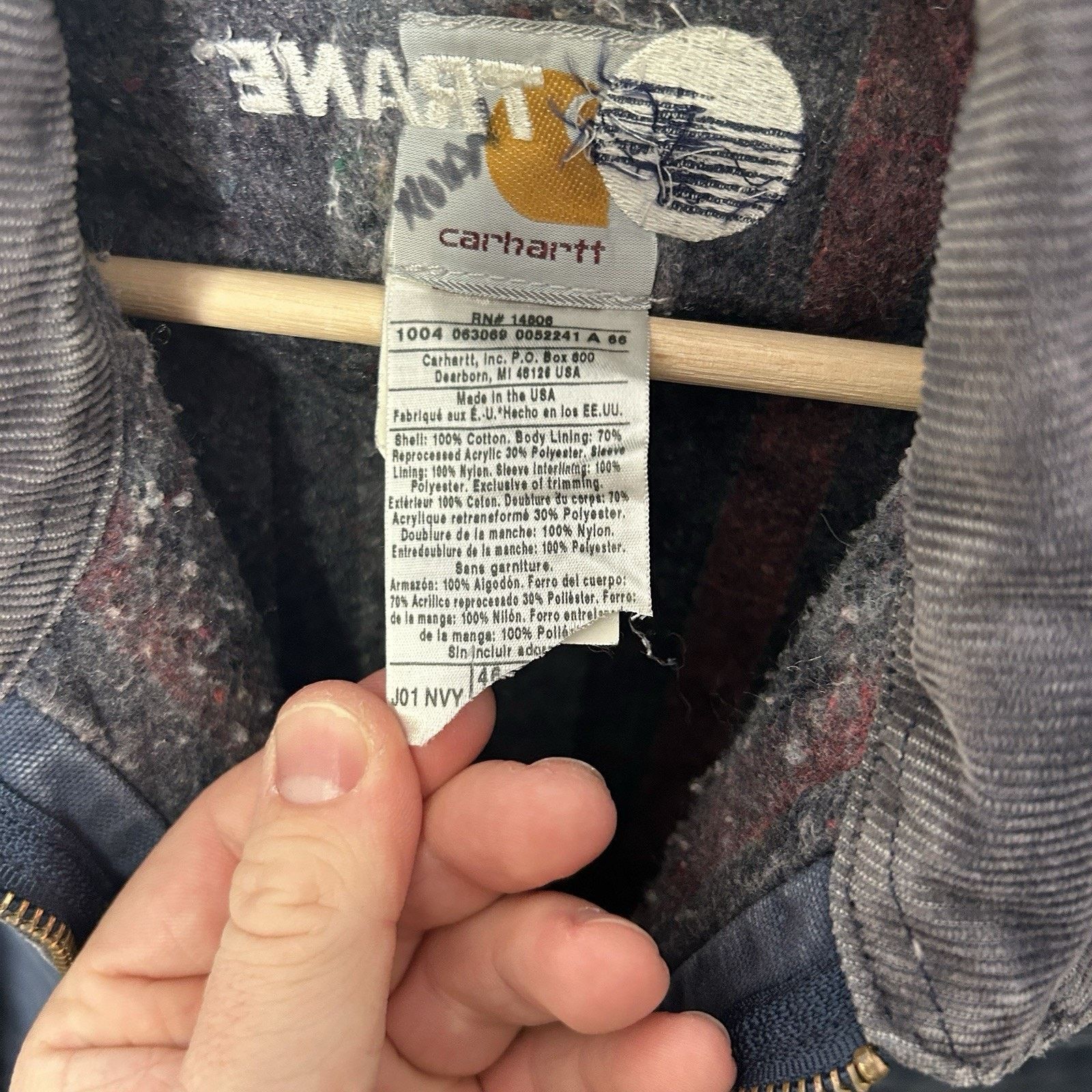 Carhartt Vintage Carhartt Blanket-Lined Detroit Jacket “Navy” J01 NVY Size US L / EU 52-54 / 3 - 11 Thumbnail