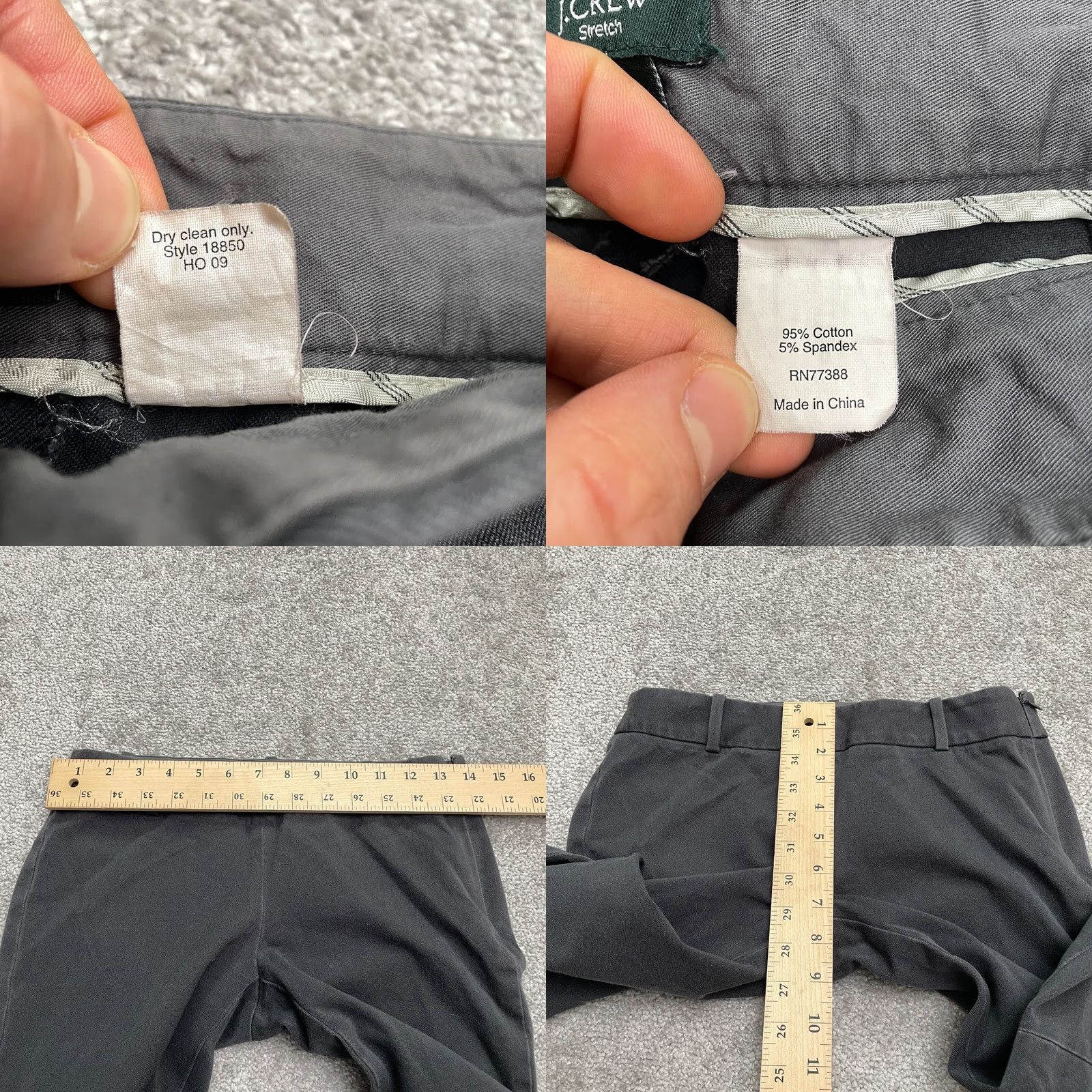 J.Crew J.Crew Minnie City Fit Twill Pants Womens 00 Dark Gray Crop 28x25 Chino Stretch Casual Formal Workwear Regular Size 25" / US 0 / IT 36 - 8 Thumbnail