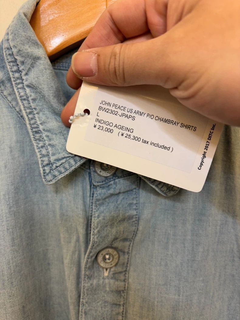 Balenciaga Denim Pullover Shirt with Graphic Design- Size US L / EU 52-54 / 3 - 4 Thumbnail