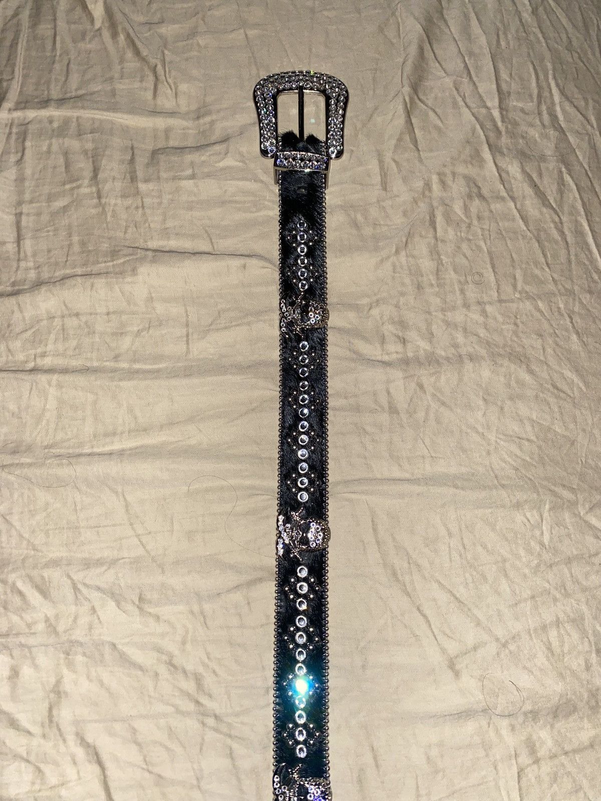 BB SIMON DEADSTOCK PONY FUR SKULL BELT