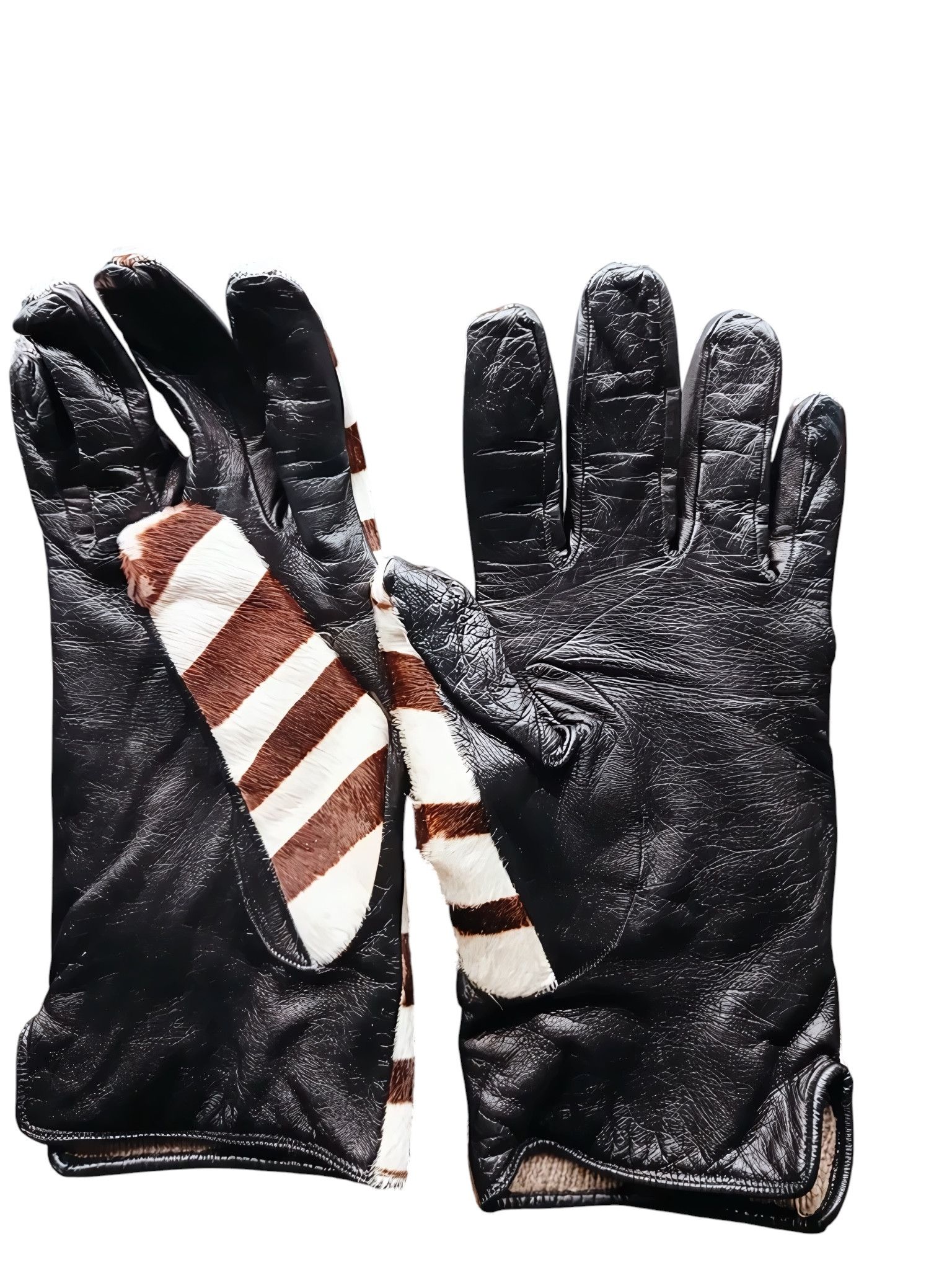 Iceberg PONY HAIR LEATHER GLOVES Size ONE SIZE - 2 Thumbnail