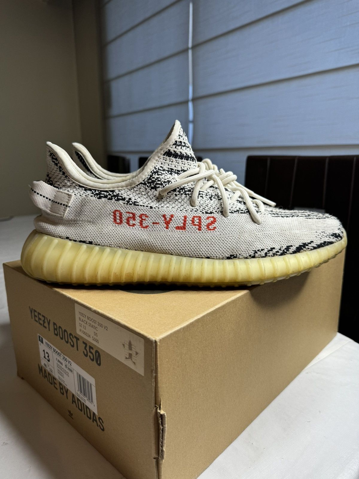 Adidas × Kanye West Adidas Yeezy “Zebra” Size US 13 / EU 46 - 2 Thumbnail