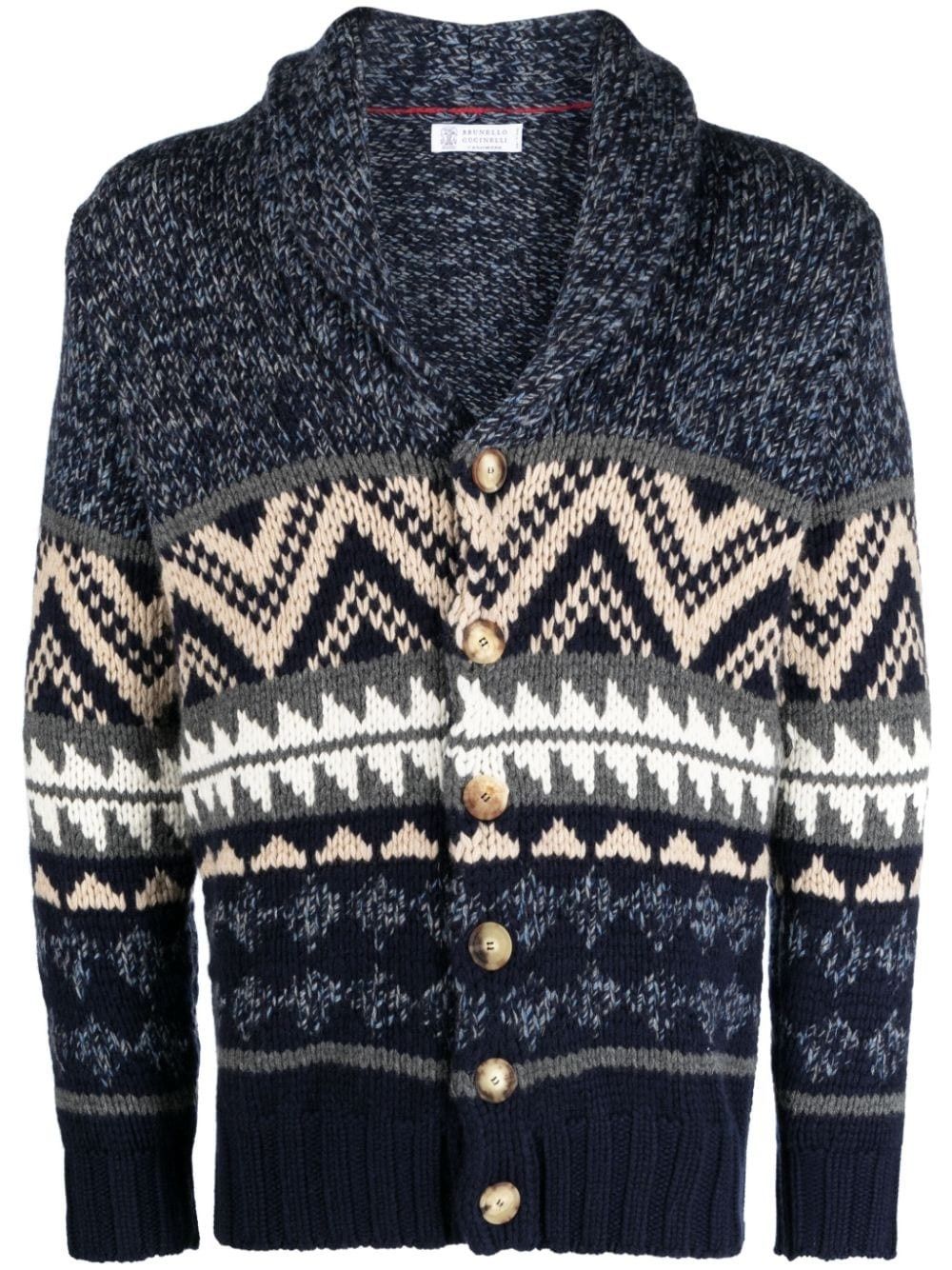 Brunello Cucinelli o1w1db10924 Cashmere Cardigan in Multicolor Size US XS / EU 42 / 0 - 1 Thumbnail