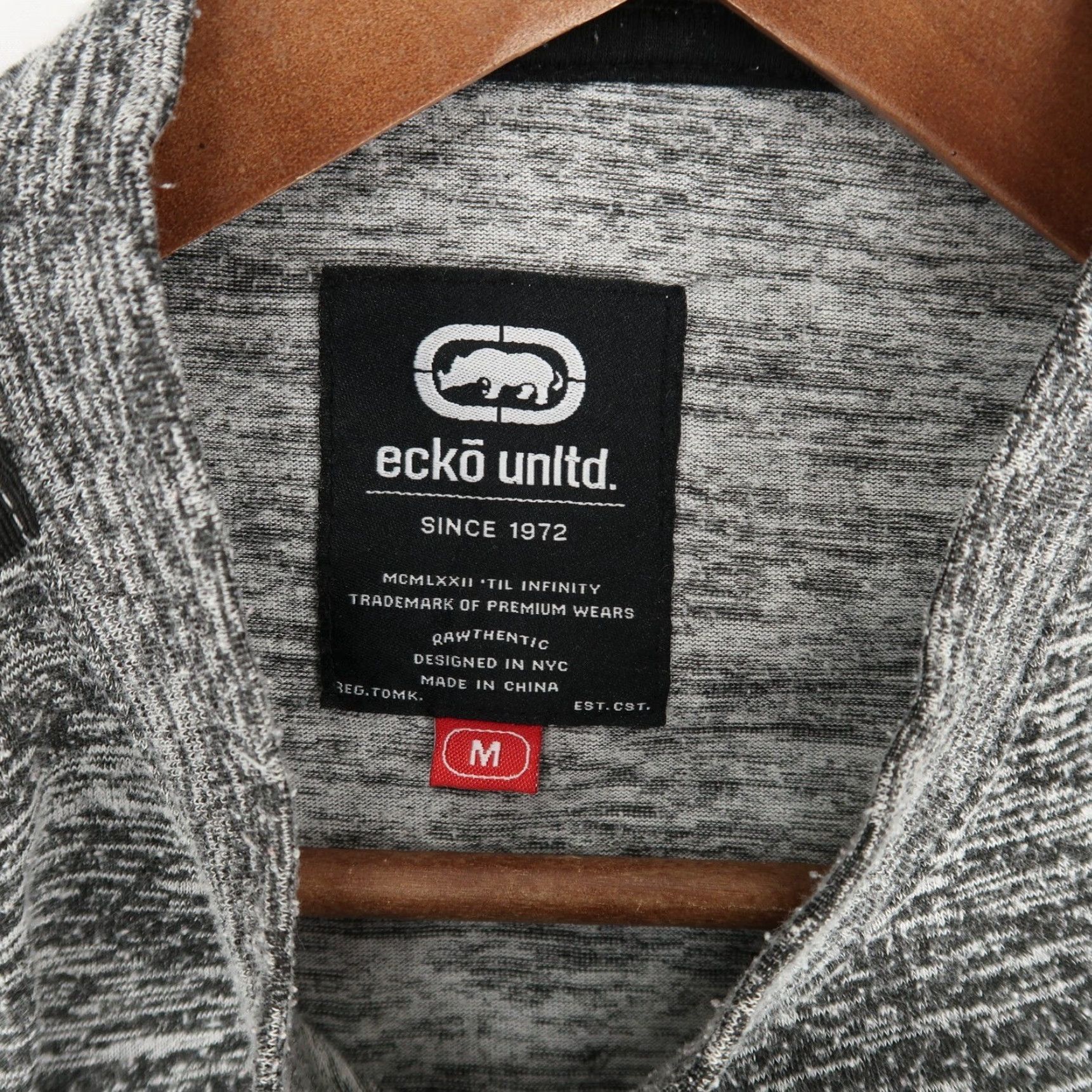 Ecko Unltd. Ecko Unltd. Graphic T-Shirt Heather Gray Short Sleeve Logo Tape Mens Size M Size US M / EU 48-50 / 2 - 6 Thumbnail