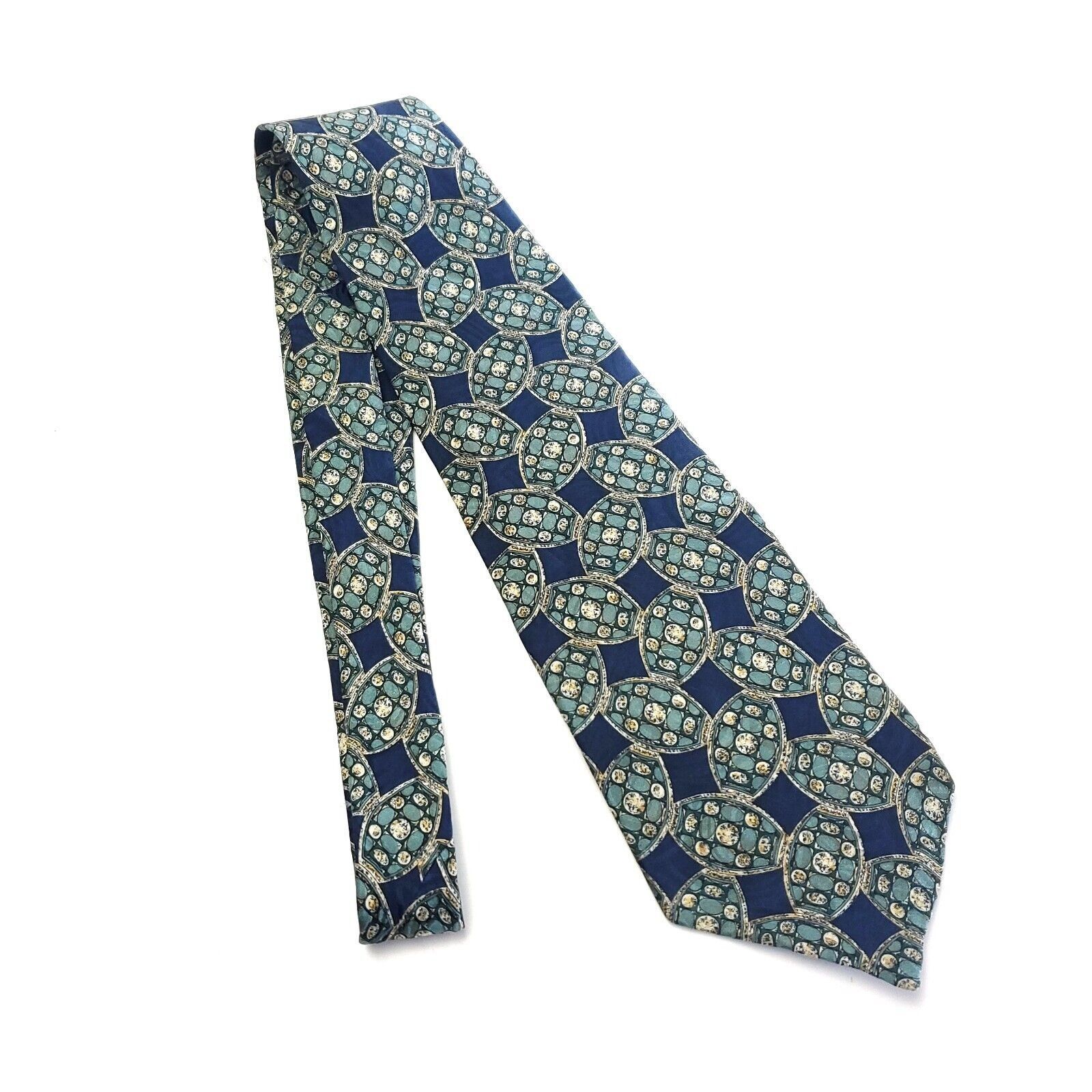 Guy Laroche Guy Laroche Green Blue Abstract Geometric Print Short Wide S Size ONE SIZE - 6 Thumbnail