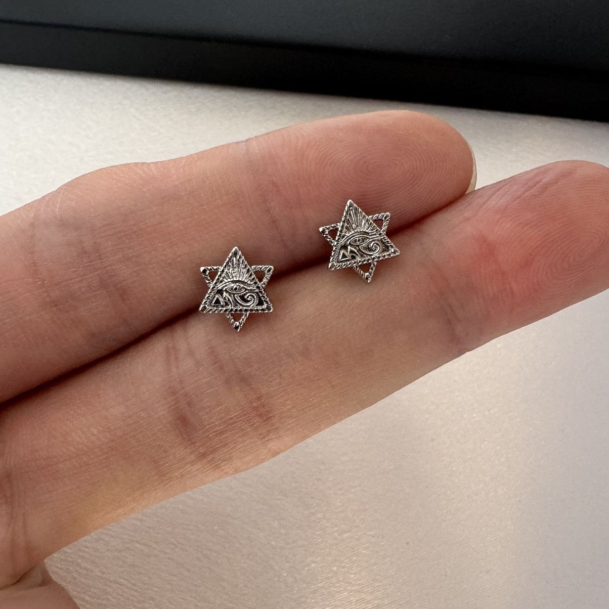 Other 9mm Eye of God Stud Earrings for Men Women Size ONE SIZE - 5 Thumbnail