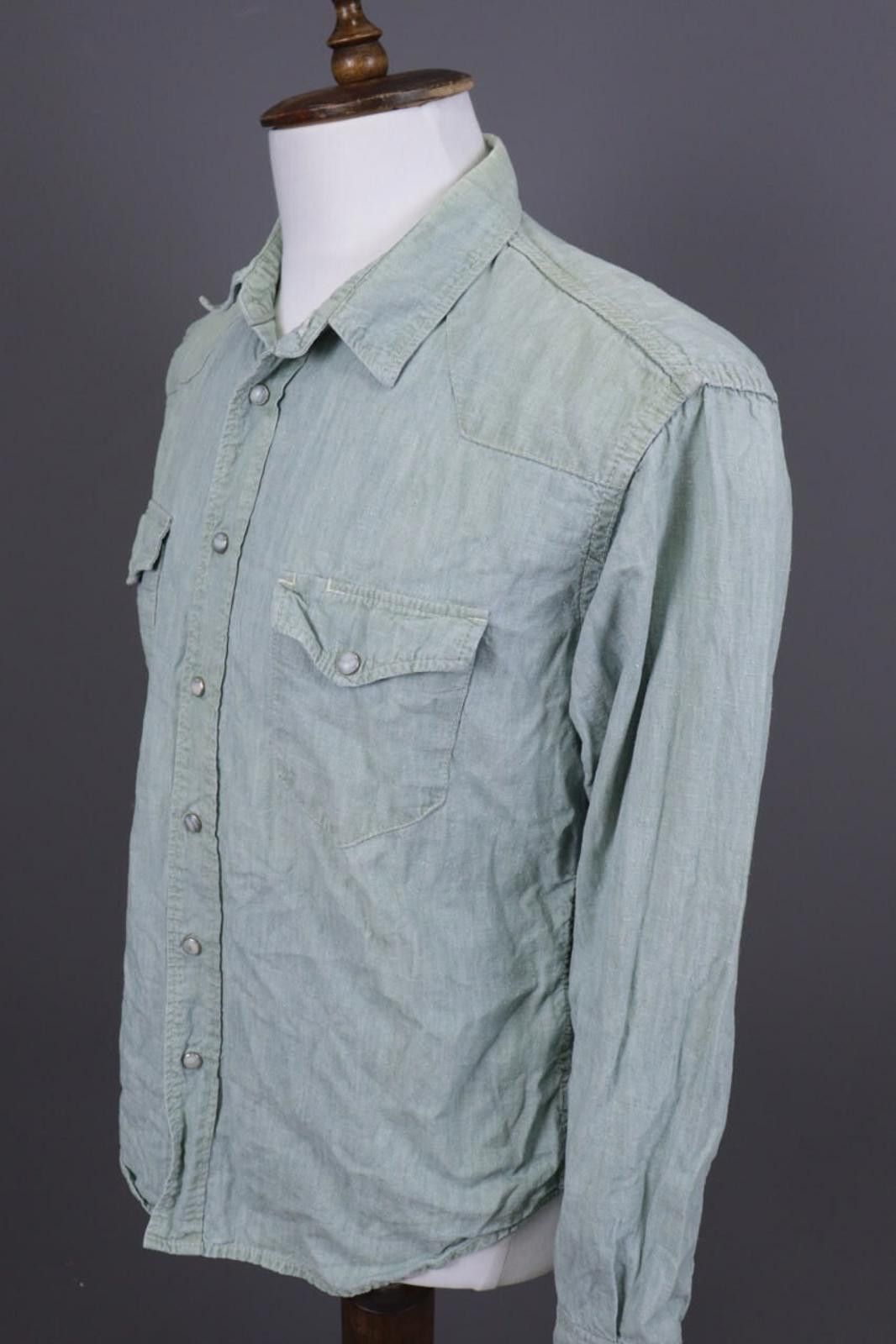 Edwin Edwin Japanese Denim Pockets Snap Overshirt Shirt Size M Size US M / EU 48-50 / 2 - 8 Thumbnail