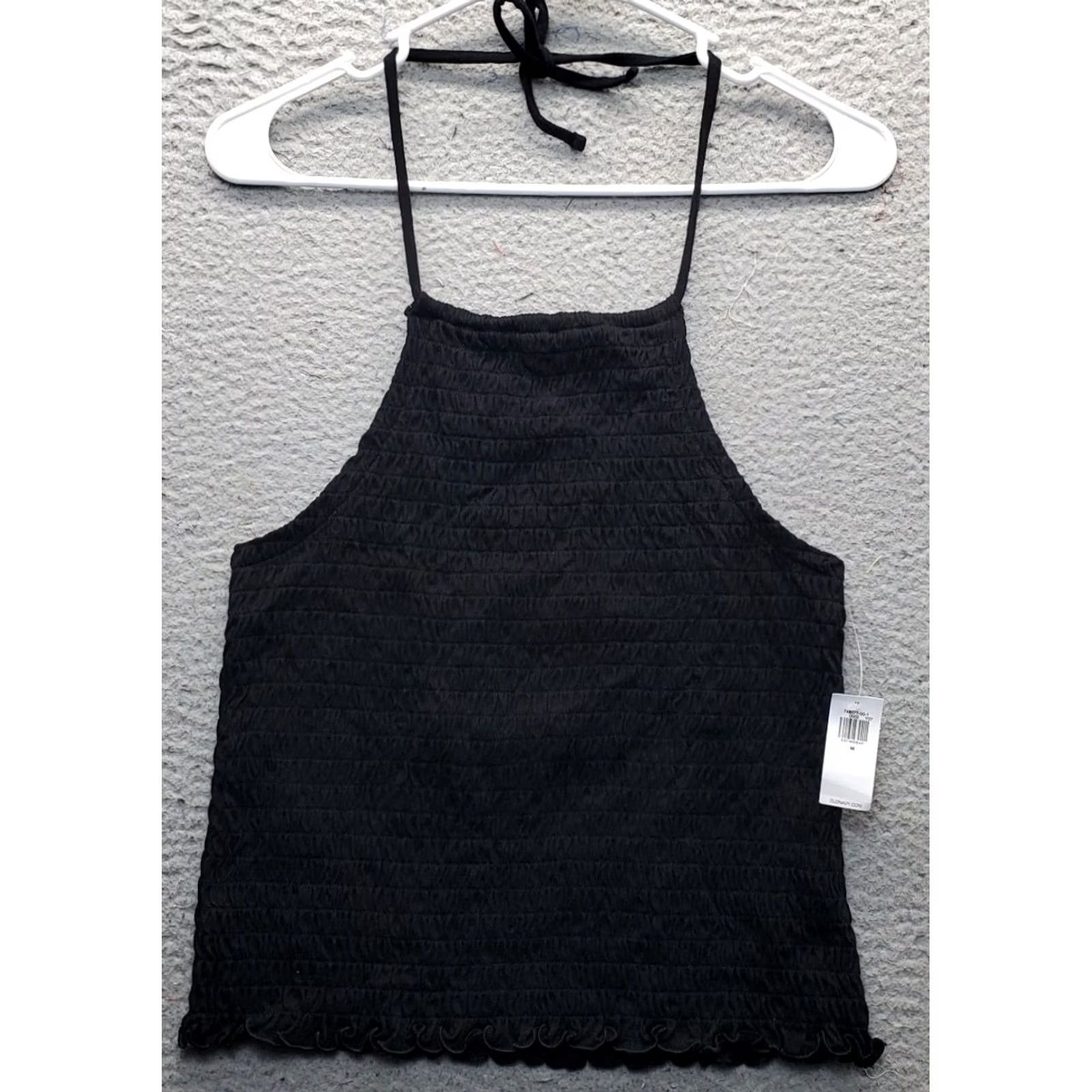 Old Navy Old Navy Cropped Top Womens M Black Sleeveless Halter Neck Backless Shirt Size M / US 6-8 / IT 42-44 - 2 Thumbnail