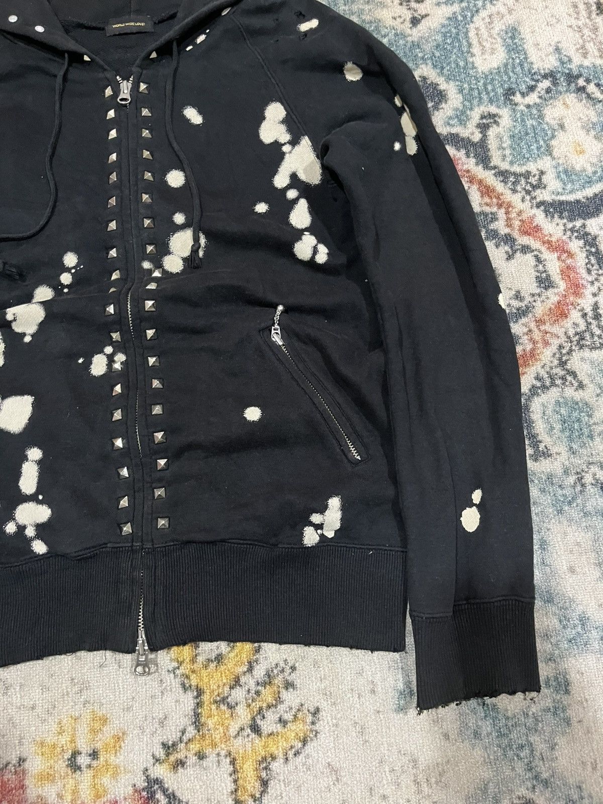 Hysteric Glamour World wide love! Distressed studded Hoodie Size US S / EU 44-46 / 1 - 5 Thumbnail