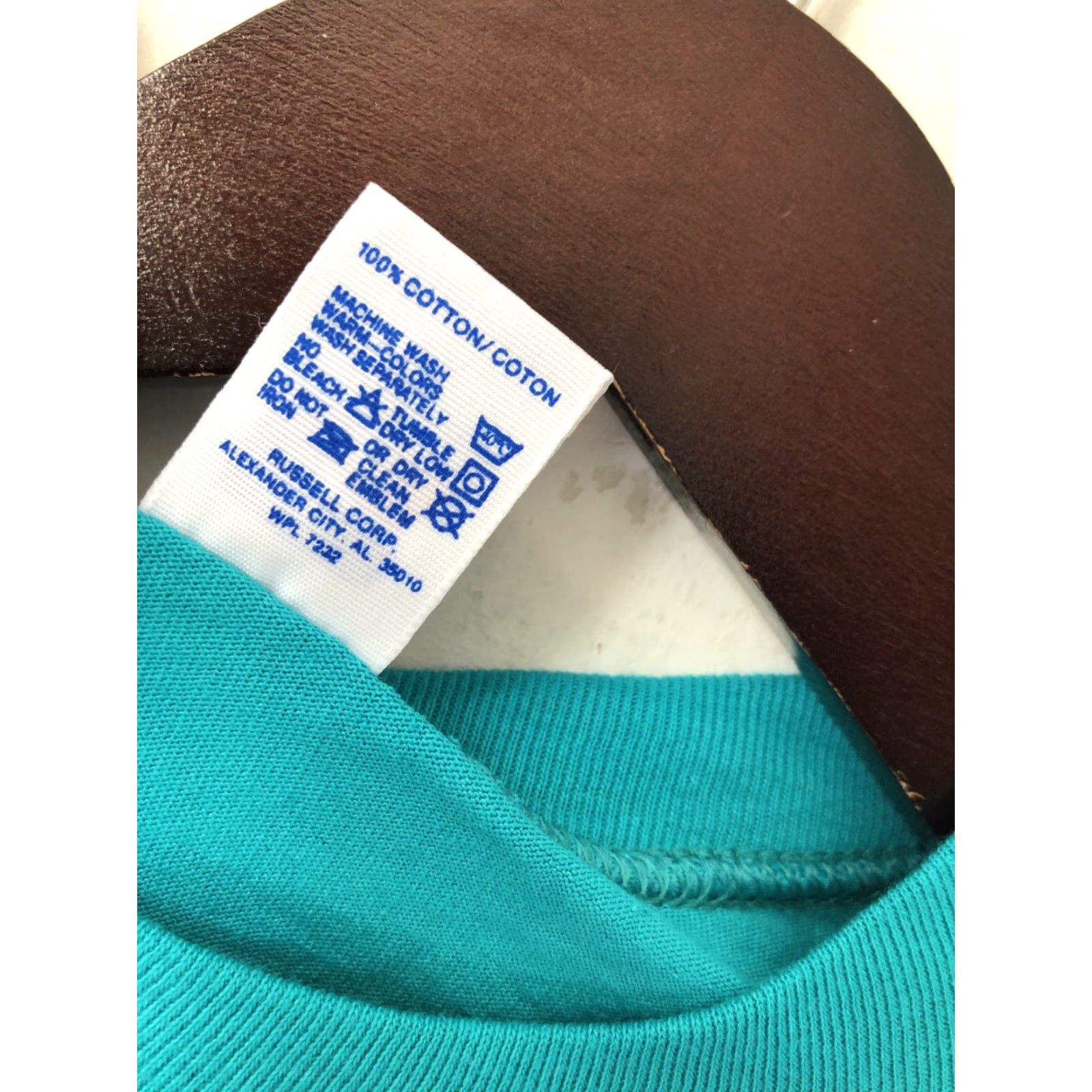 Russell Athletic VINTAGE Russell Athletic Crewneck T-Shirt Mens M 90s Teal NWT Deadstock 1990s United States Cotton Short Sleeve Crew Neck Men Size US M / EU 48-50 / 2 - 5 Thumbnail