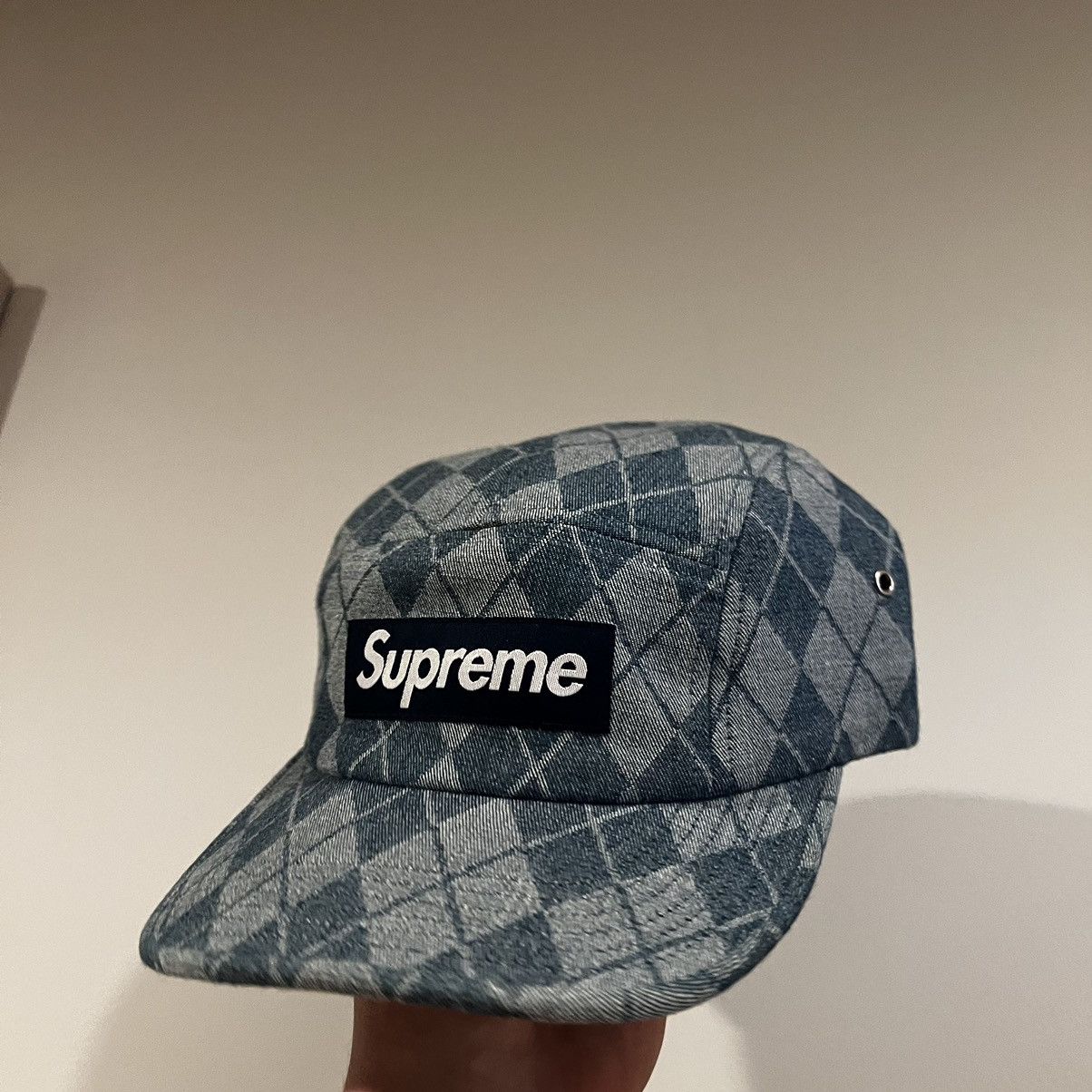 Supreme Supreme Denim Argyle Camp Cap Size ONE SIZE - 11 Thumbnail