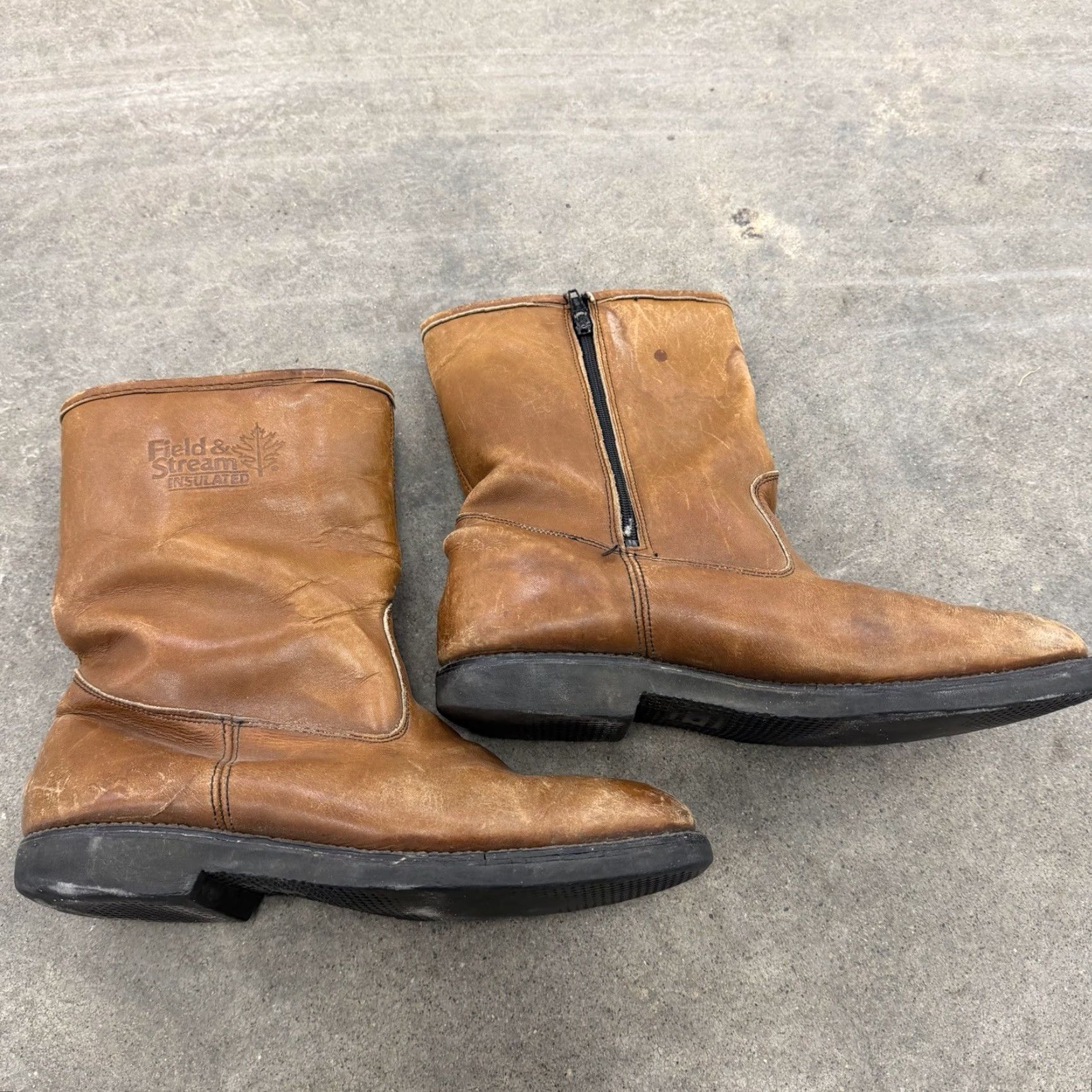 Vintage VINTAGE Field And Stream Boots Mens 8.5 D Insulated Leather USA Made Work Zip Brown Mens Boots Size US 9 / EU 42 - 2 Thumbnail