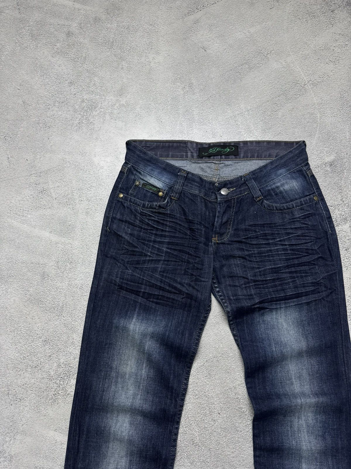 Ed Hardy Vintage Y2k Ed Hardy Eagle Roses 🌹 Big Logo Jeans Denim 00’s Size 30" / US 8 / IT 44 - 14 Thumbnail