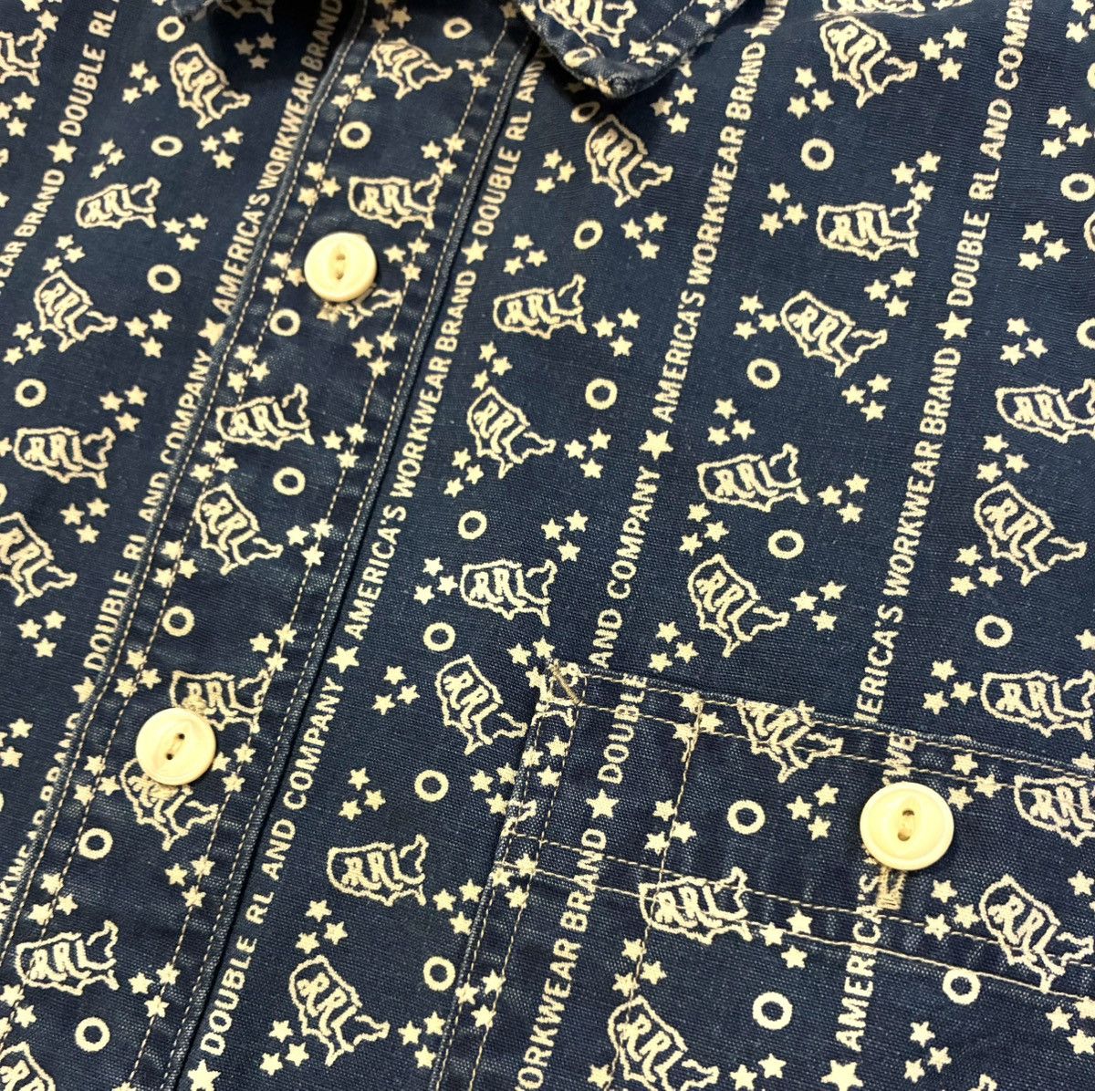 RRL Ralph Lauren DOUBLE RL RALPH LAUREN RRL INDIGO BUTTON UP SHIRT- SIZE MED Size US M / EU 48-50 / 2 - 10 Thumbnail