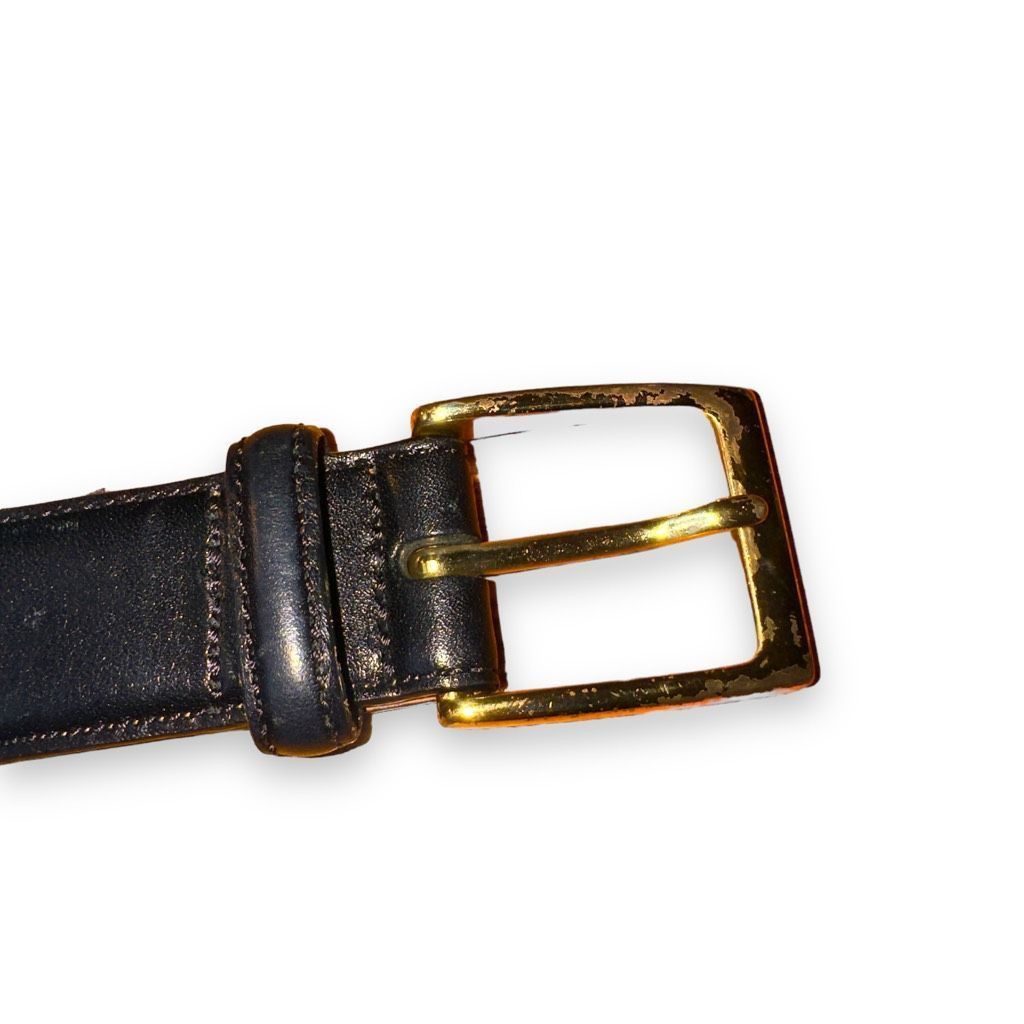 Trafalgar Trafalgar Black Hand Polished Cortina Leather Dress Belt 38 Size 38 - 2 Thumbnail