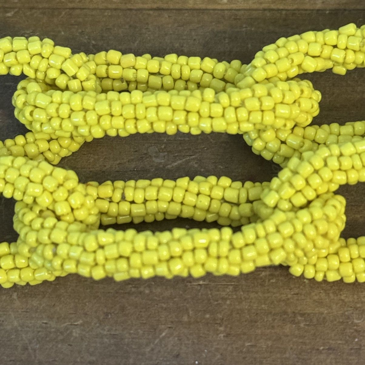 Vintage Vintage chunky yellow seed bead chain link necklace Size ONE SIZE - 3 Thumbnail