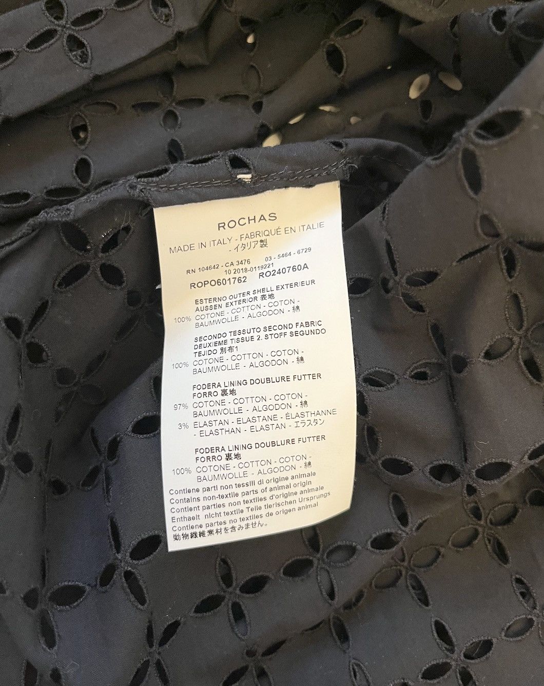 Rochas Rochas Black Lace Embroidery Blouse Size S / US 4 / IT 40 - 10 Thumbnail