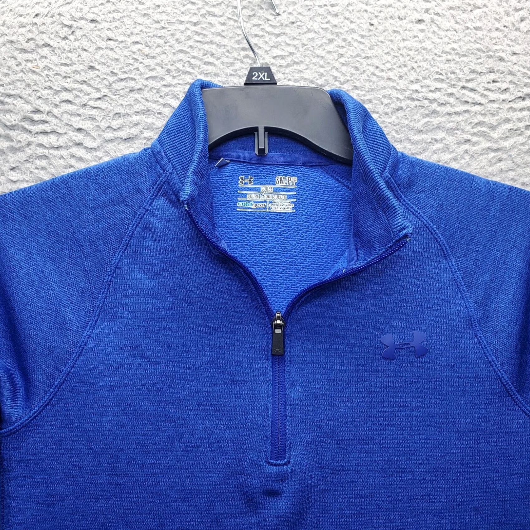 Under Armour Under Armour Sweatshirt Mens S Blue Mock Neck Ribbed Cuff & Hem 1/4 Zip Pullover Size US S / EU 44-46 / 1 - 6 Thumbnail