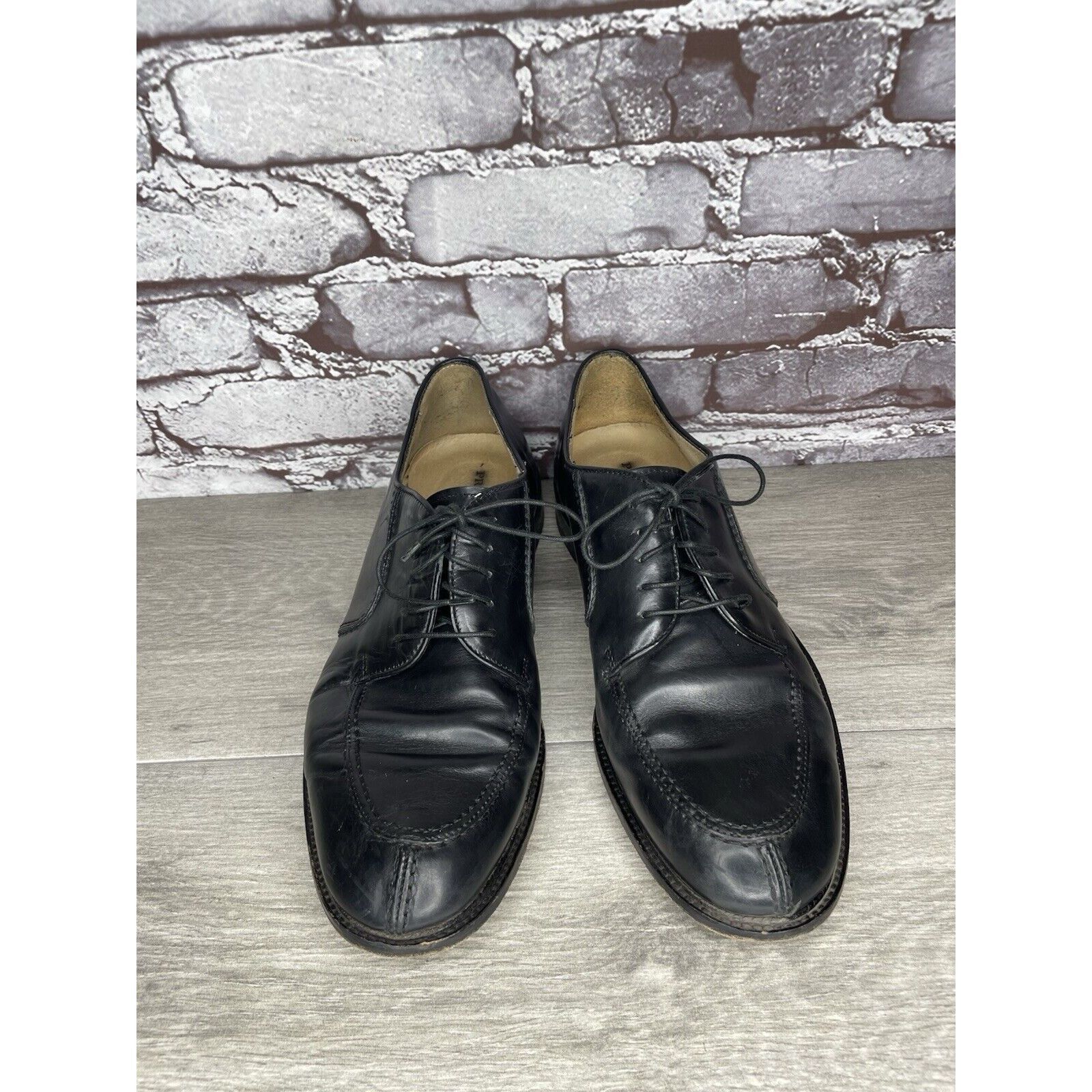 Pronto Uomo PRONTO UOMO Black Leather Split Toe Oxfords Lace Up Shoes Me Size US 10.5 / EU 43-44 - 14 Thumbnail