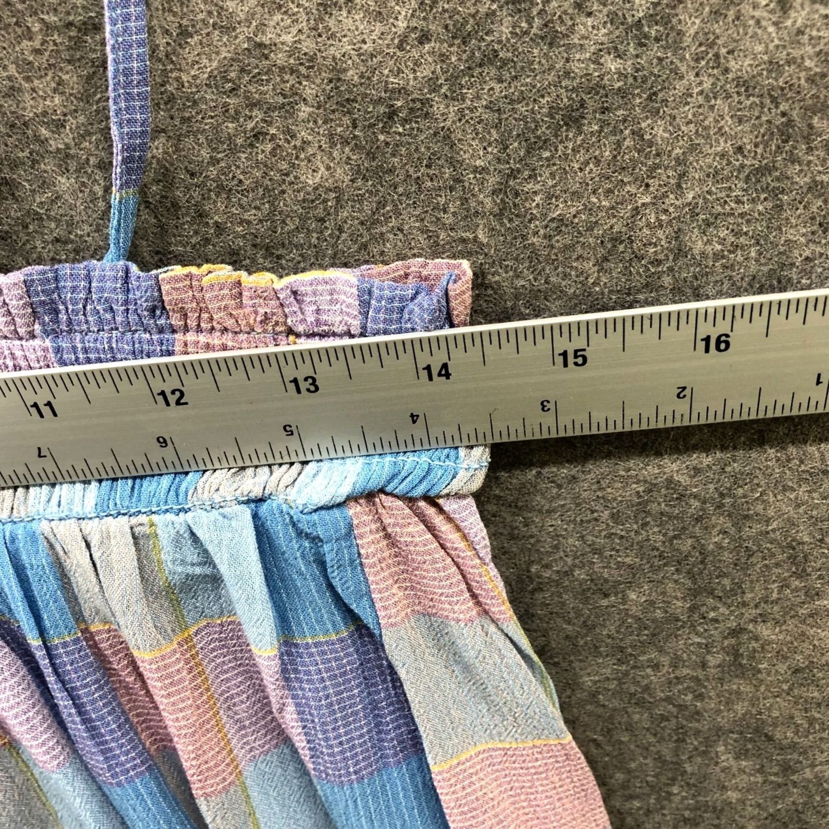 Loft NWT Loft Tie Strap Cami Top Womens MP Smocked Plaid Blue Rayon Tank Camisole Beach Holiday Summer Size M / US 6-8 / IT 42-44 - 6 Thumbnail