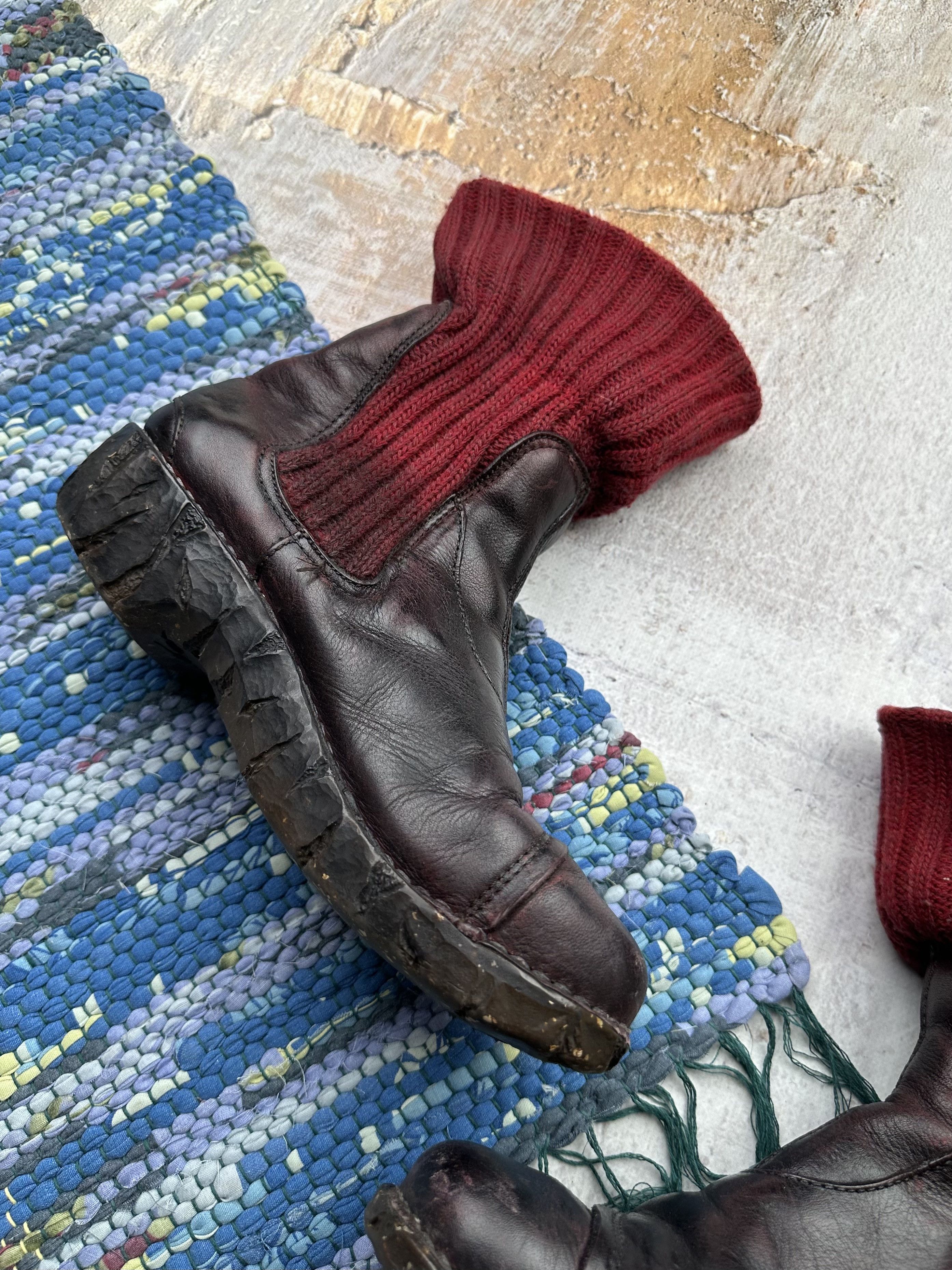 Japanese Brand Vintage Futuristic Leather Boots With Wool Toe A110D1(567) Size US 9 / IT 39 - 5 Thumbnail