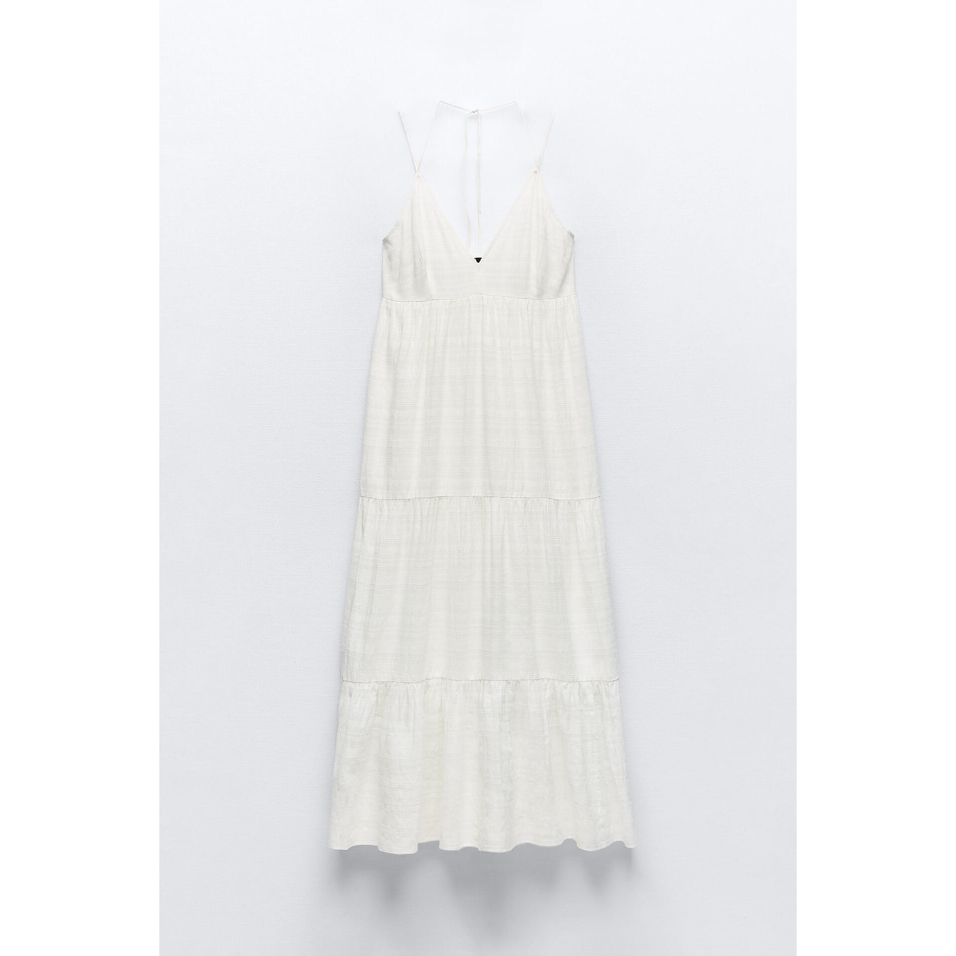 Zara Zara White V-Neck Maxi Dress With Shell Strap Details | Grailed