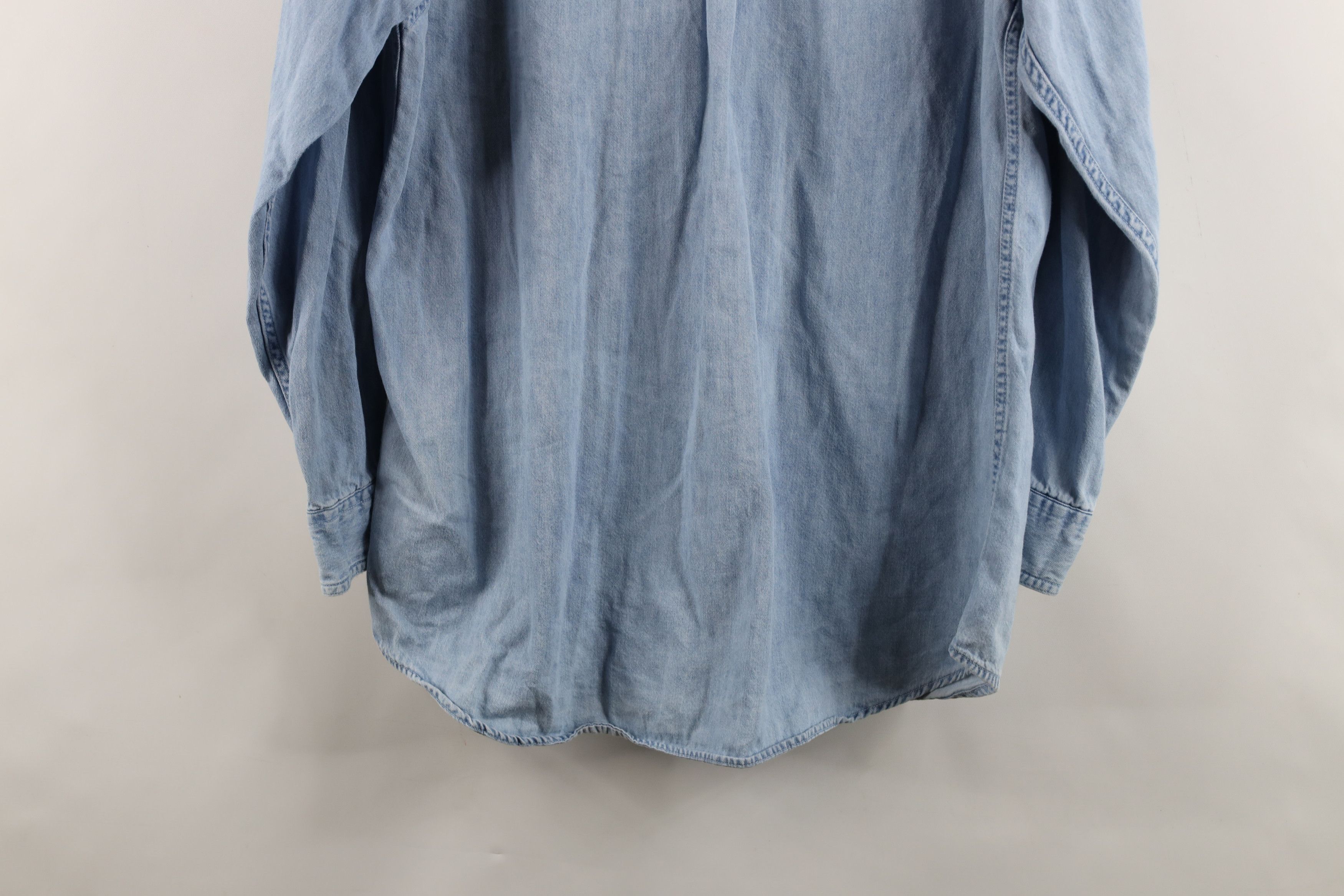 Vintage Vintage 90s Streetwear Denim Jean Collared Button Down Shirt Size US S / EU 44-46 / 1 - 14 Thumbnail