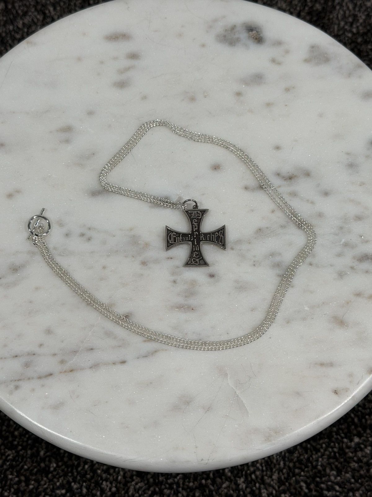 Enfants Riches Deprimes Enfants Riches Deprimes Silver Cross Gothic Logo Necklace Size ONE SIZE - 7 Thumbnail