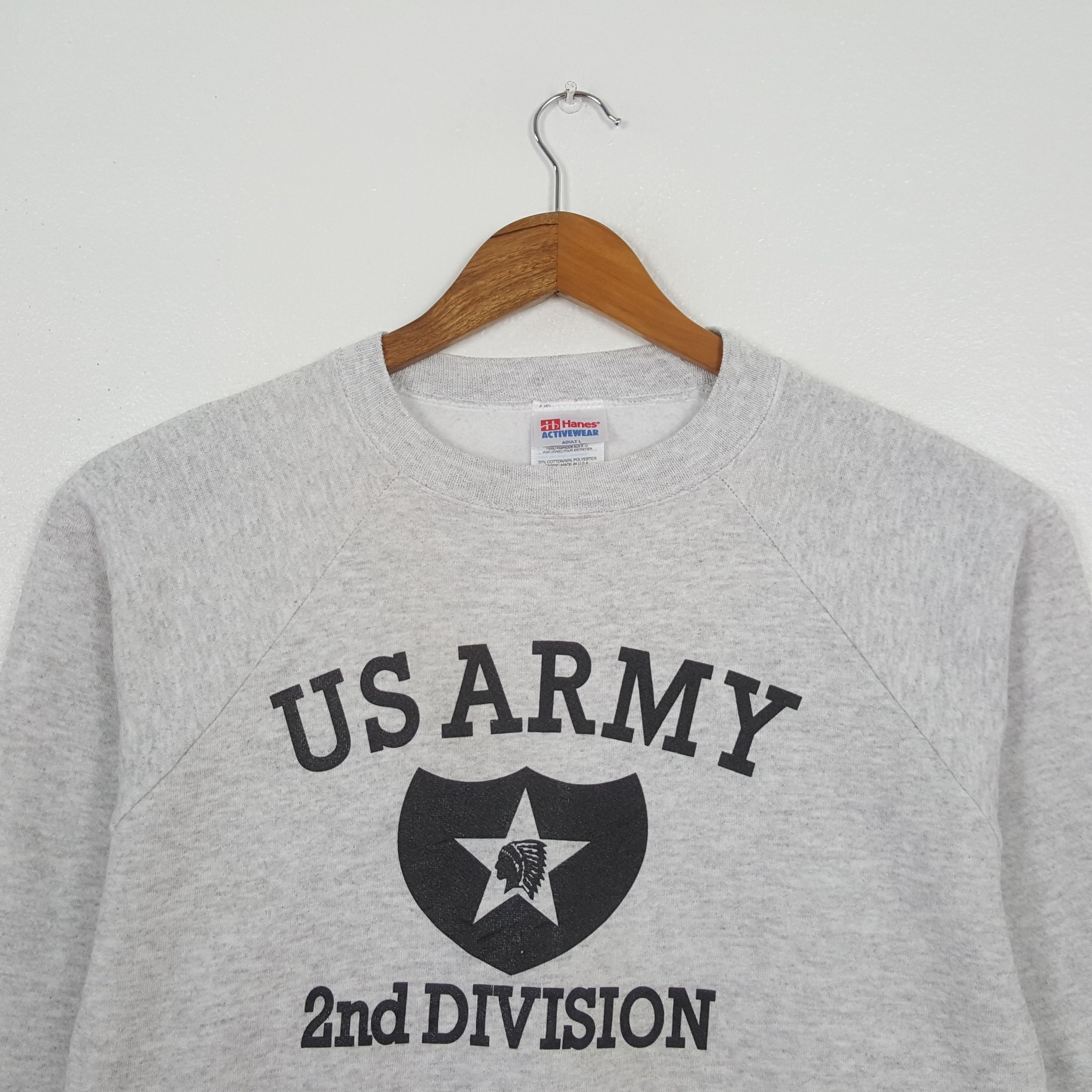 Hanes Vintage US Army 2nd Division Sweatshirt C326N12 Size US M / EU 48-50 / 2 - 2 Thumbnail