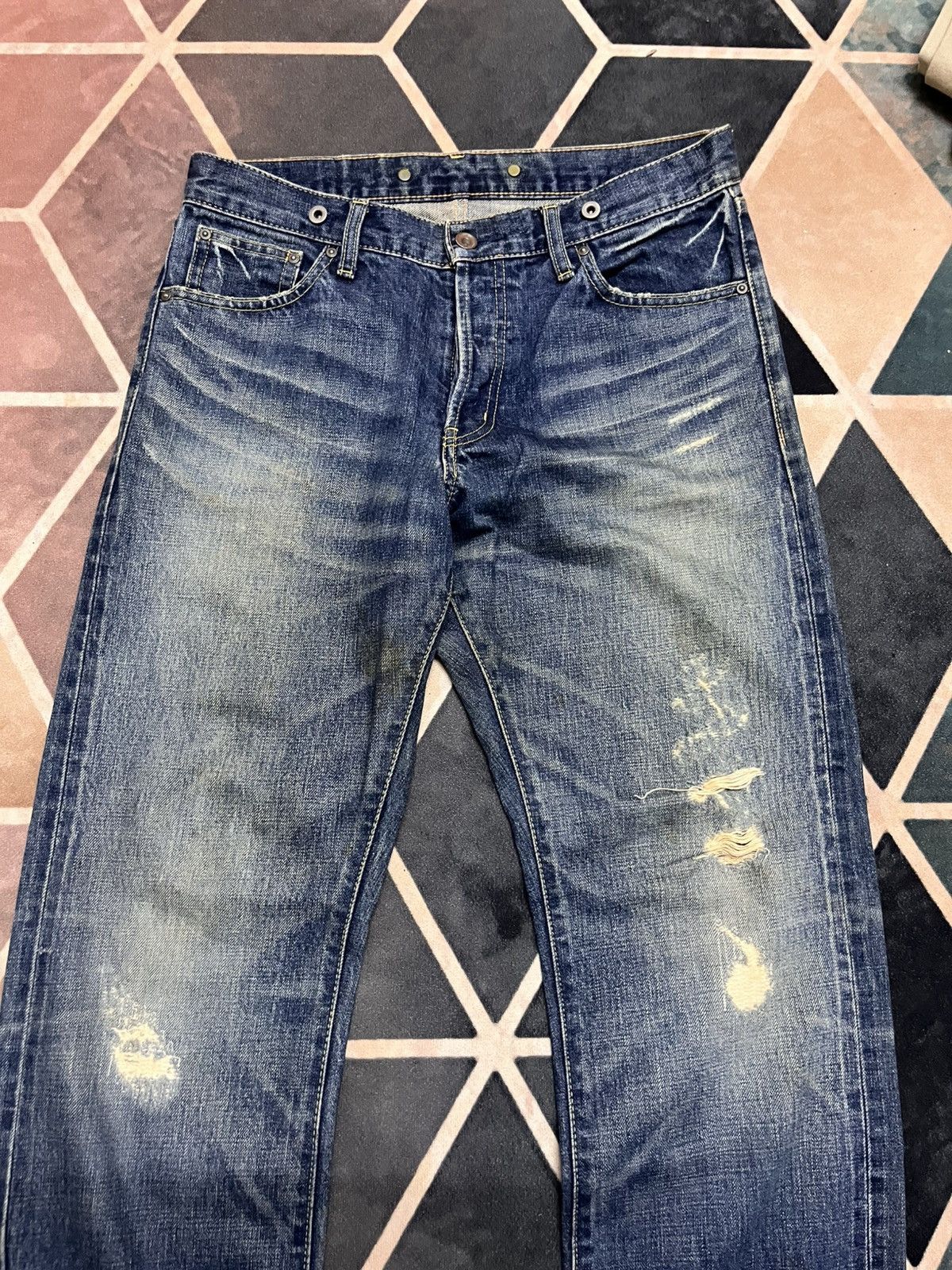 Japanese Brand journal standard distressed selvedge vintage big e style Size US 32 / EU 48 - 4 Thumbnail