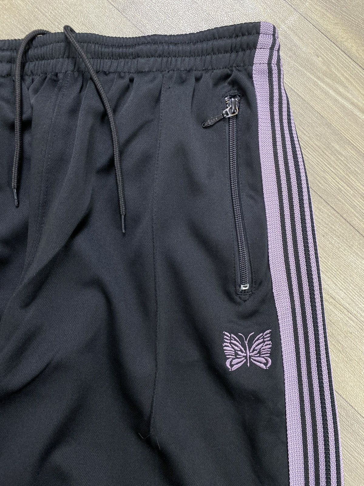 Needles AW17 Needles Poly Smooth Black Purple XL Track Pants Size US 32 / EU 48 - 4 Thumbnail
