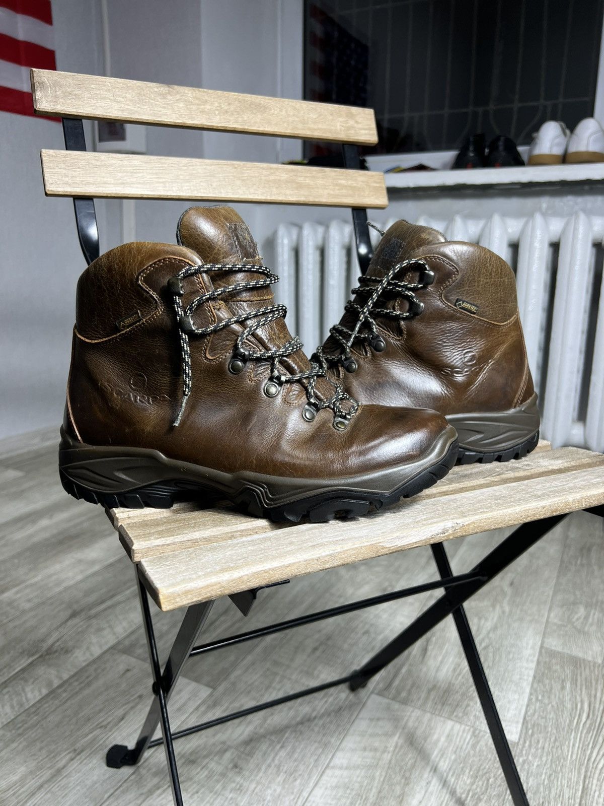 Goretex Scarpa Goretex Leather Vibram Boots Gorpcore Outdoor Salamon Size US 8 / EU 41 - 1 Thumbnail