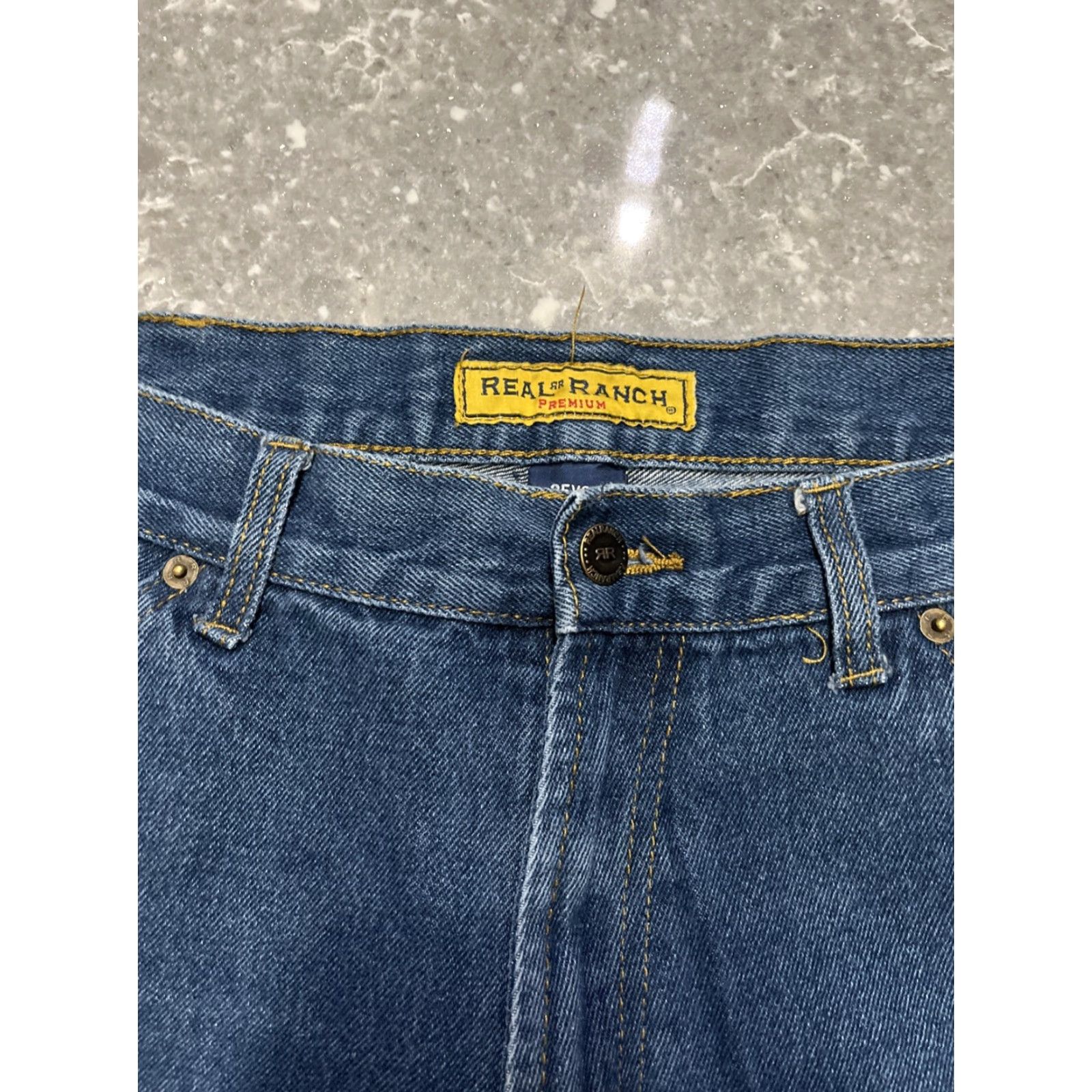 Denime Real Ranch Jeans Mens 35x34 Relaxed Fit Denim Straight Leg See Measurements Size US 35 - 2 Thumbnail